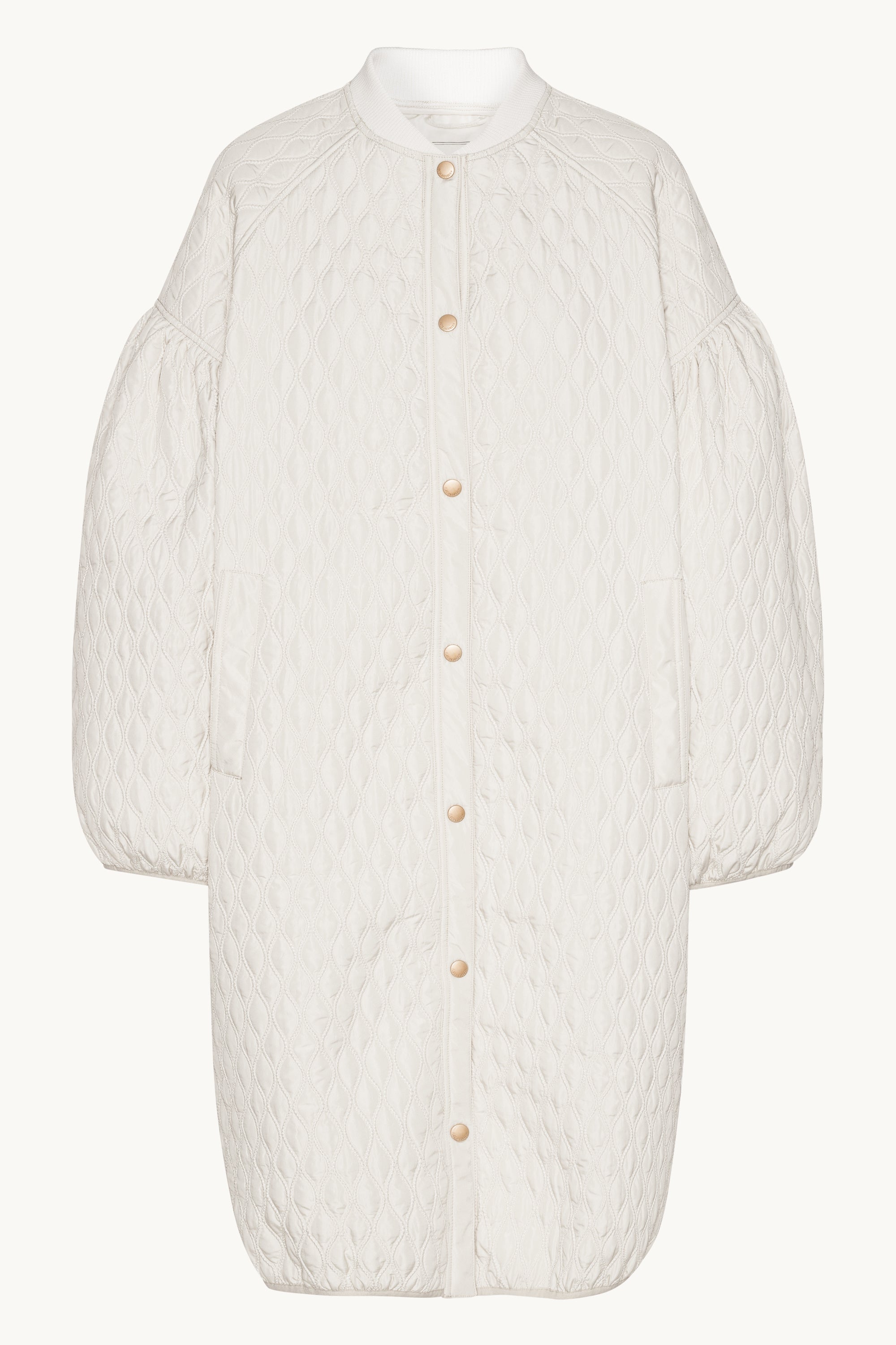 Long Quilt Jacket - Milk Creme