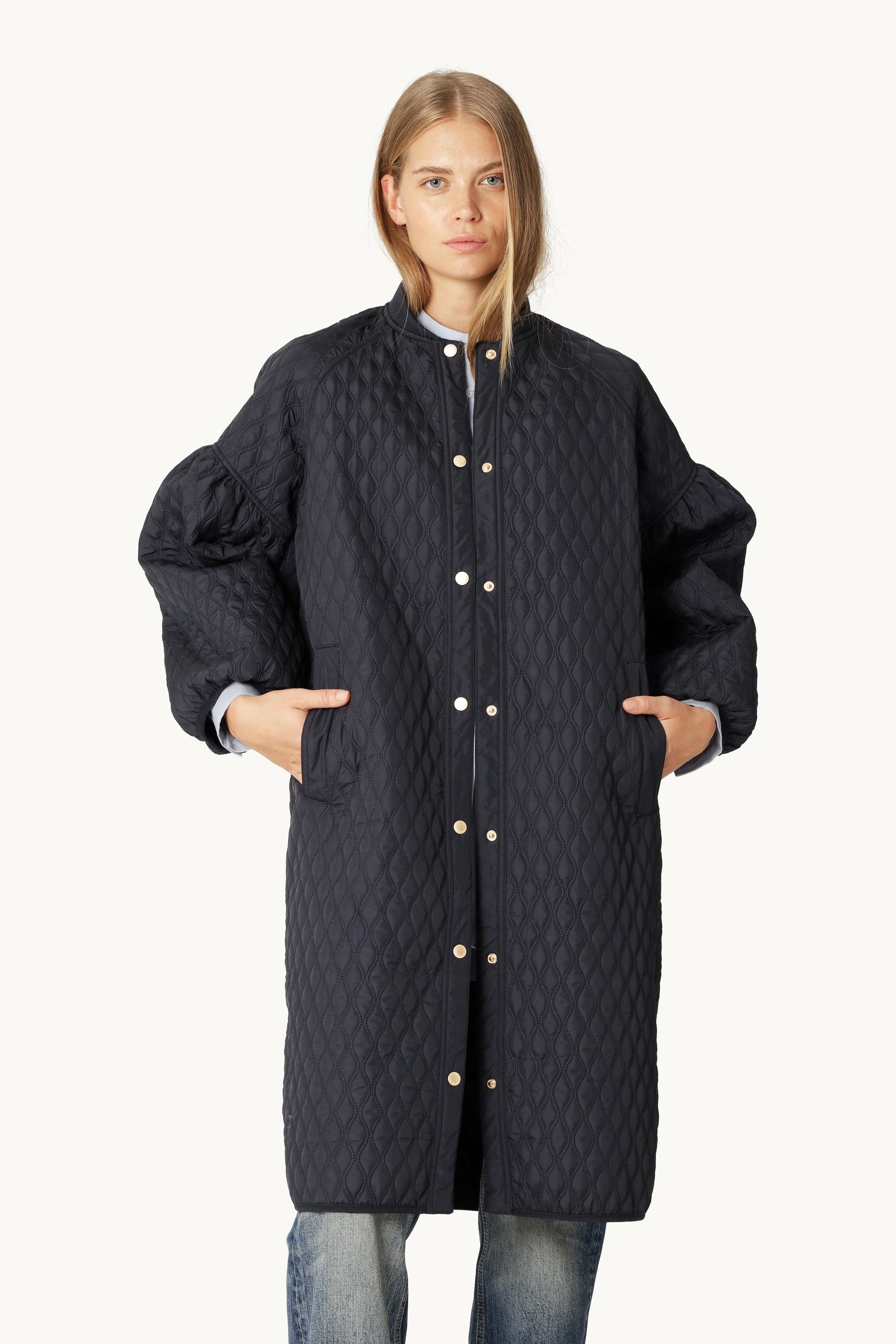 Long Quilt Jacket - Dark Indigo