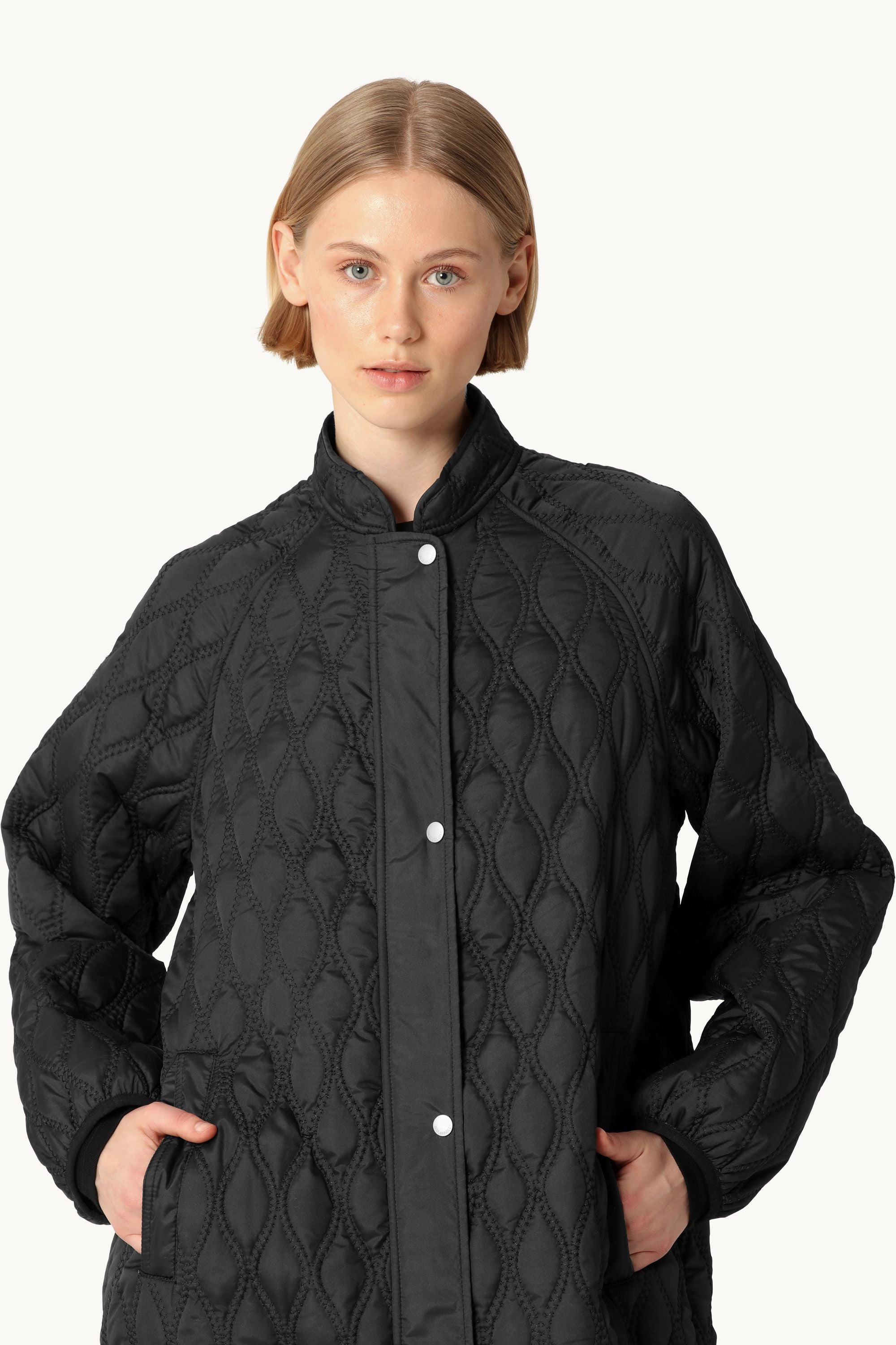 Long Quilt Jacket - Black