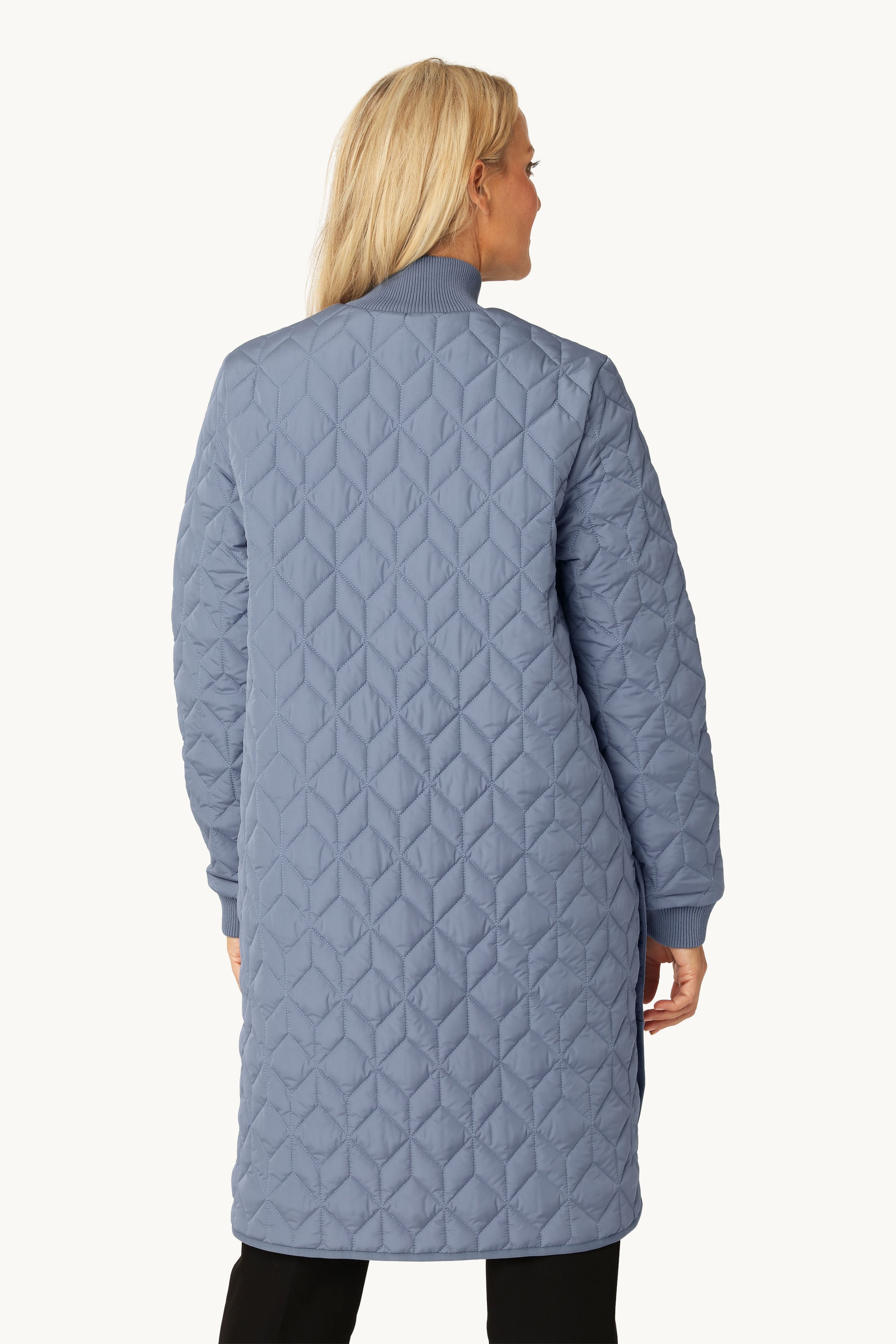 Chaqueta Larga Acolchada - Grey Blue