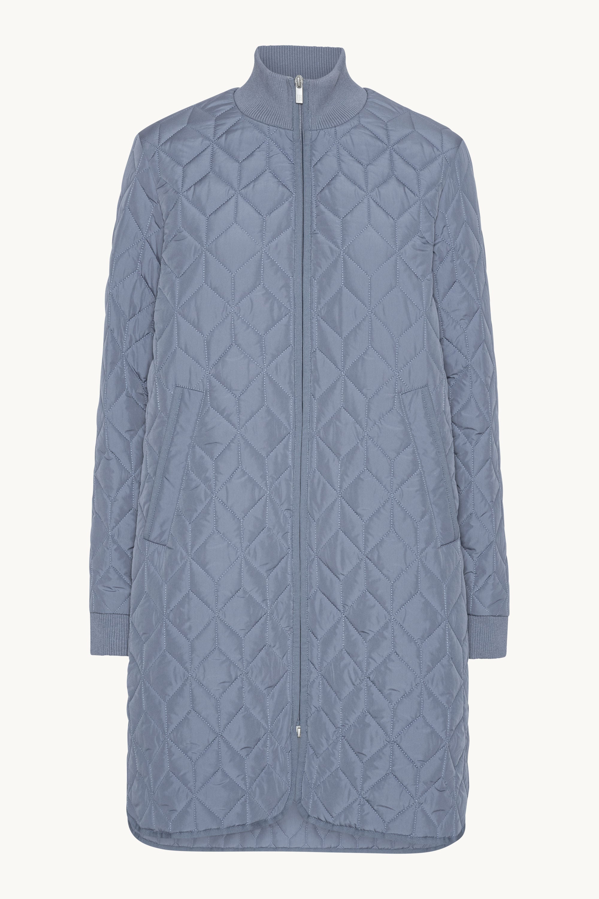 Chaqueta Larga Acolchada - Grey Blue