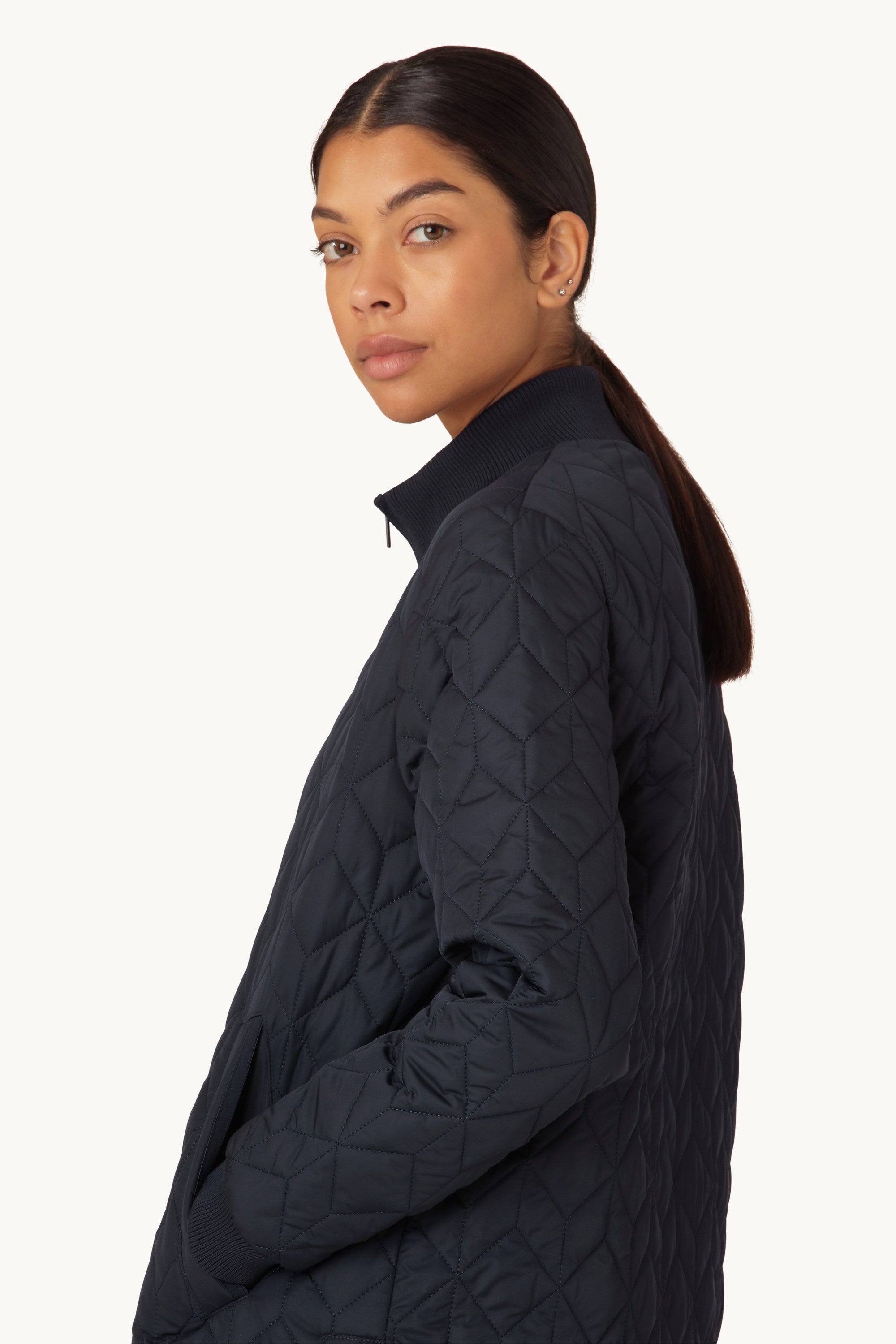 Chaqueta Larga Acolchada - Dark Indigo