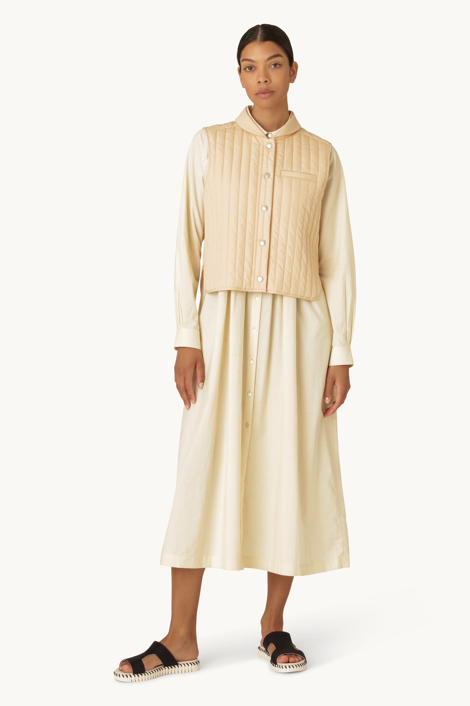 Quilt Vest - Beige