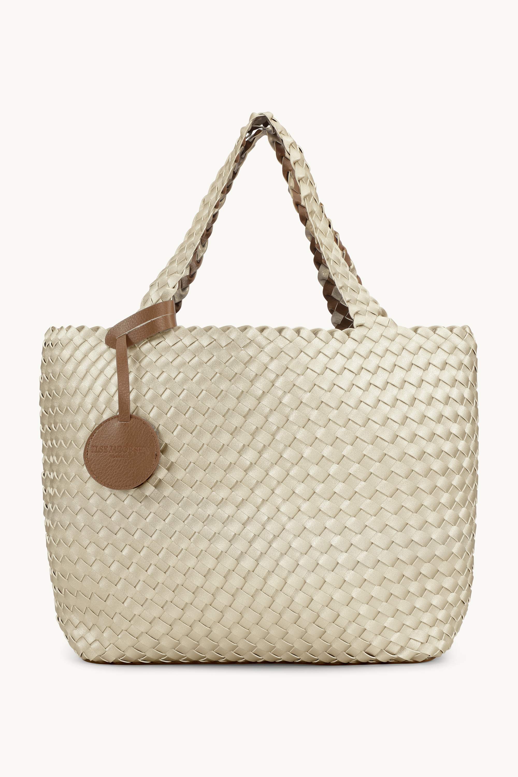 Tote Bag Trenzado - Goldy Sand Dollar Metallic