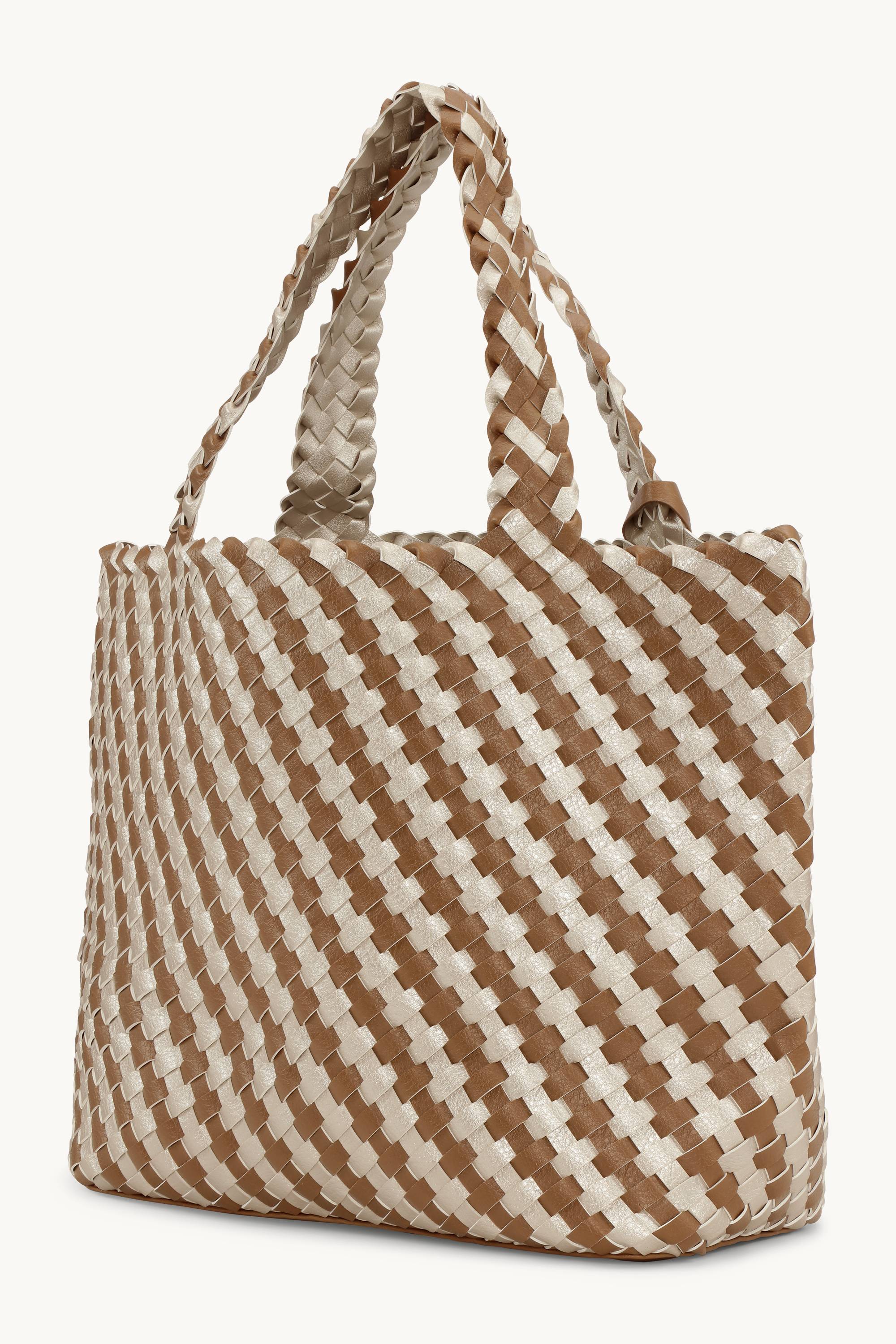 Tote Bag Trenzado - Goldy Sand Dollar Metallic