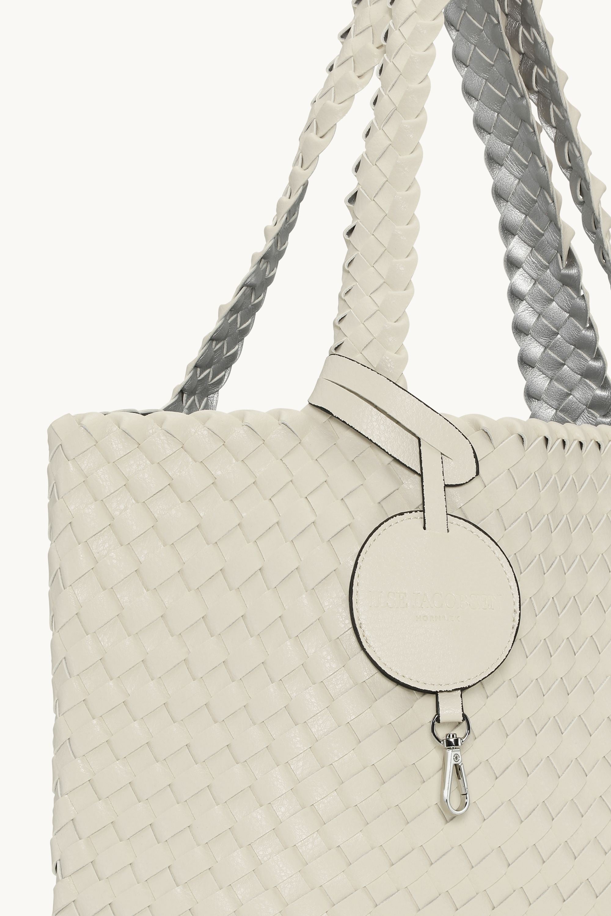 Tote Bag Trenzado - Egg White Silver