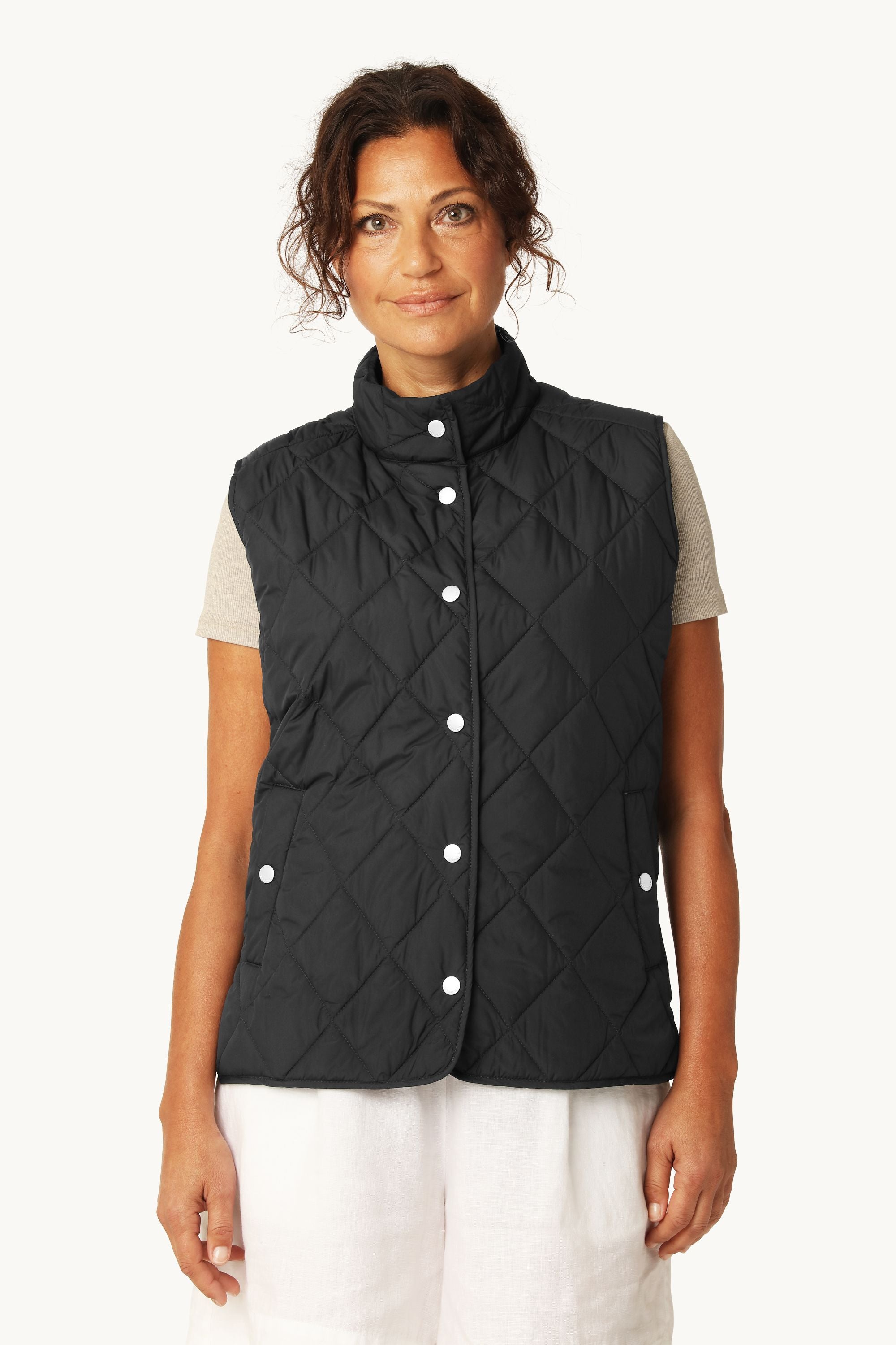 Quilted Short Vest - Dark Indigo