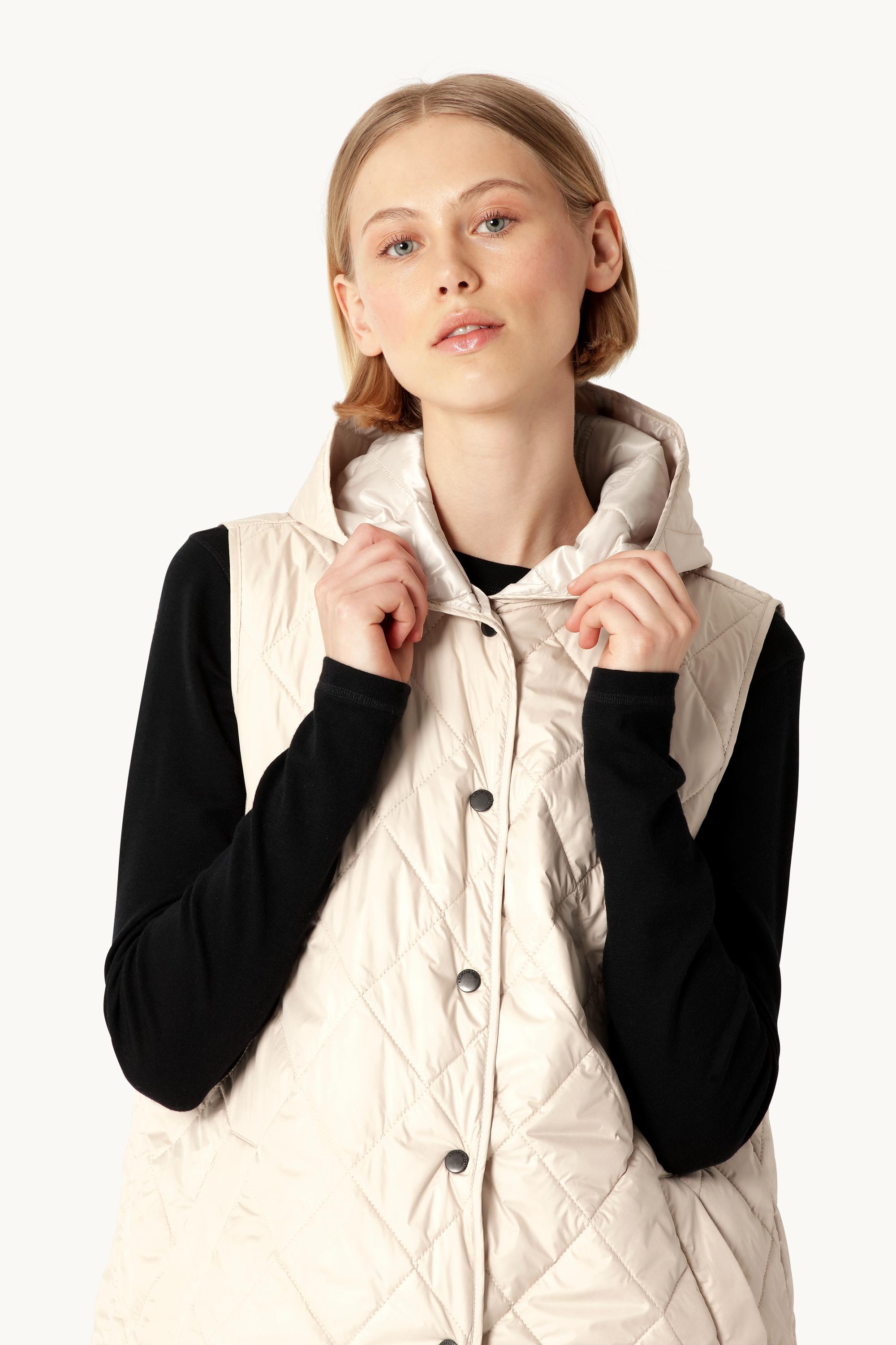 Quilted Long Vest - Light Camel