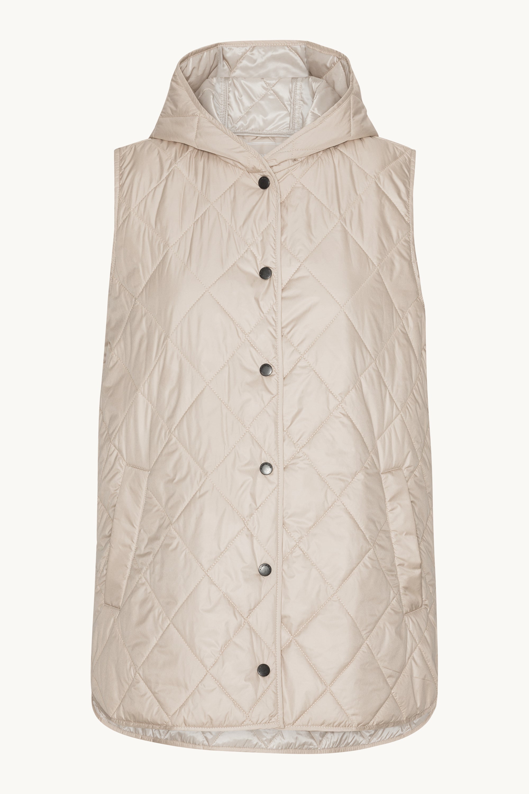 Quilted Long Vest - Light Camel