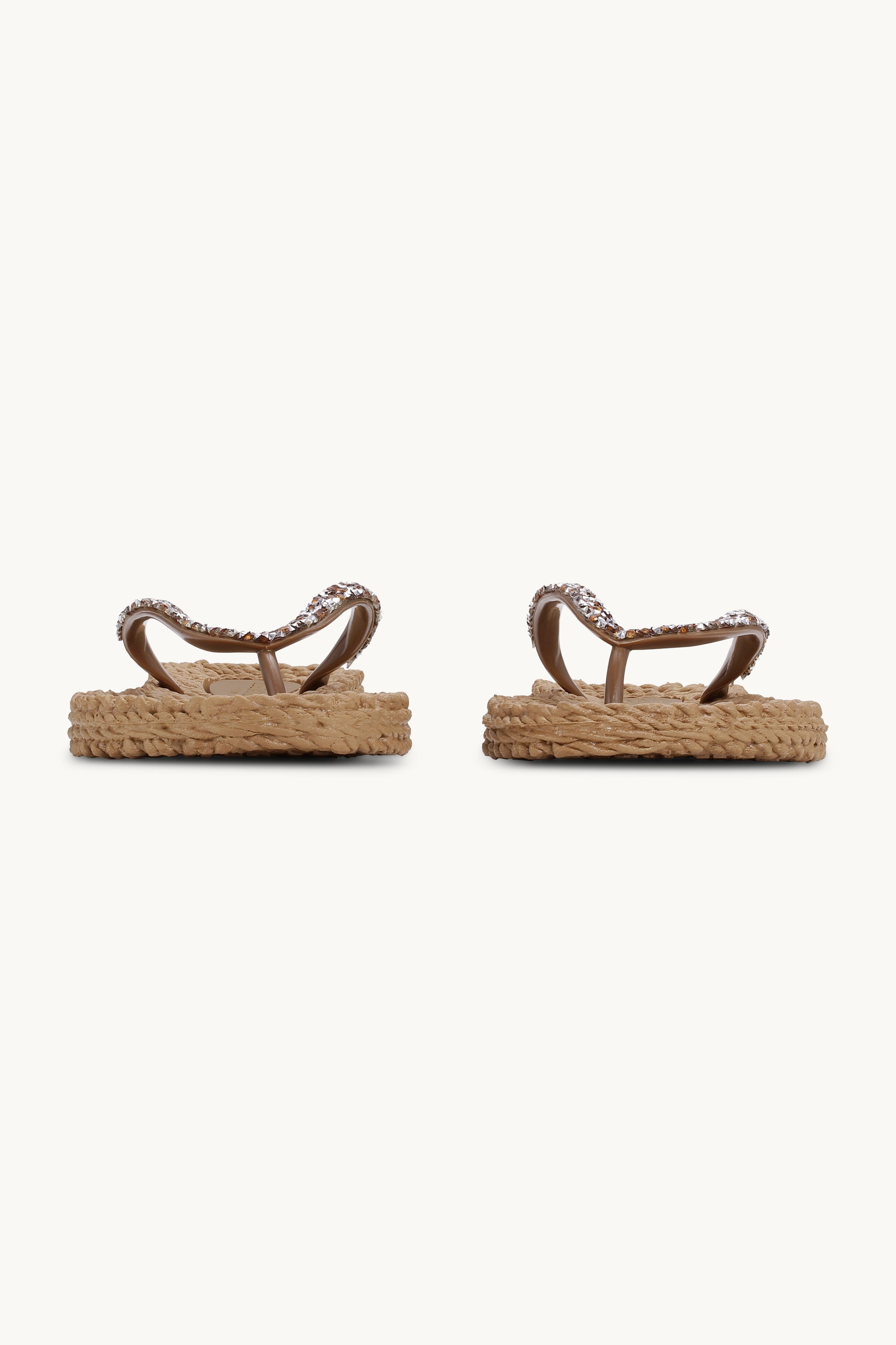 Flip Flops With Rhinestones - Mocca