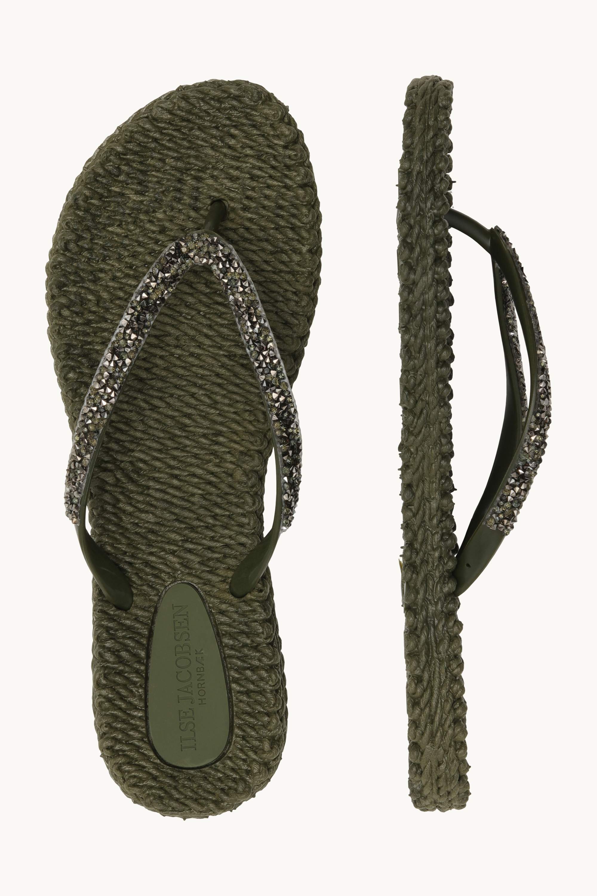 Flip Flops With Rhinestones - Army
