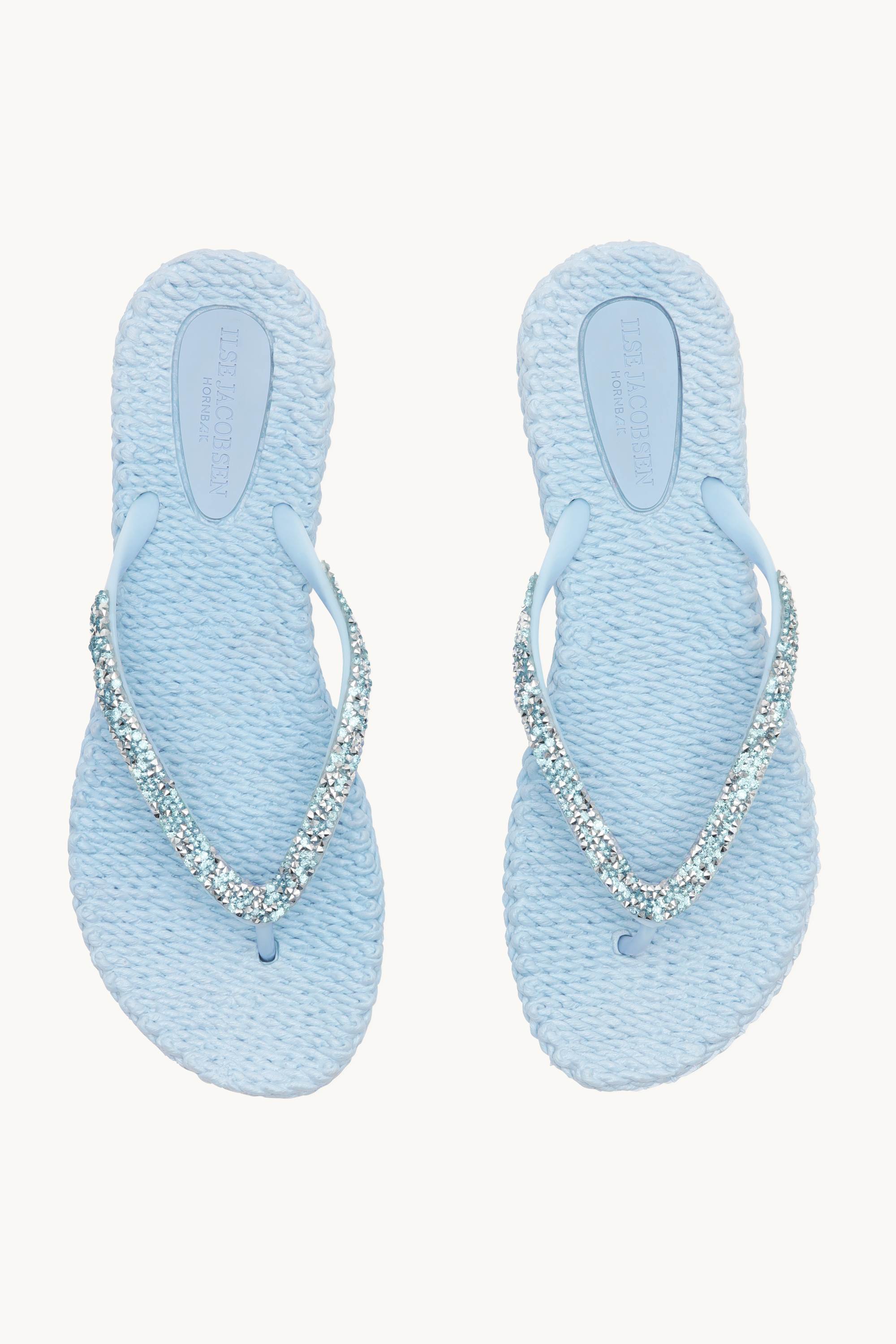 Flip Flops With Rhinestones - Blue Bell