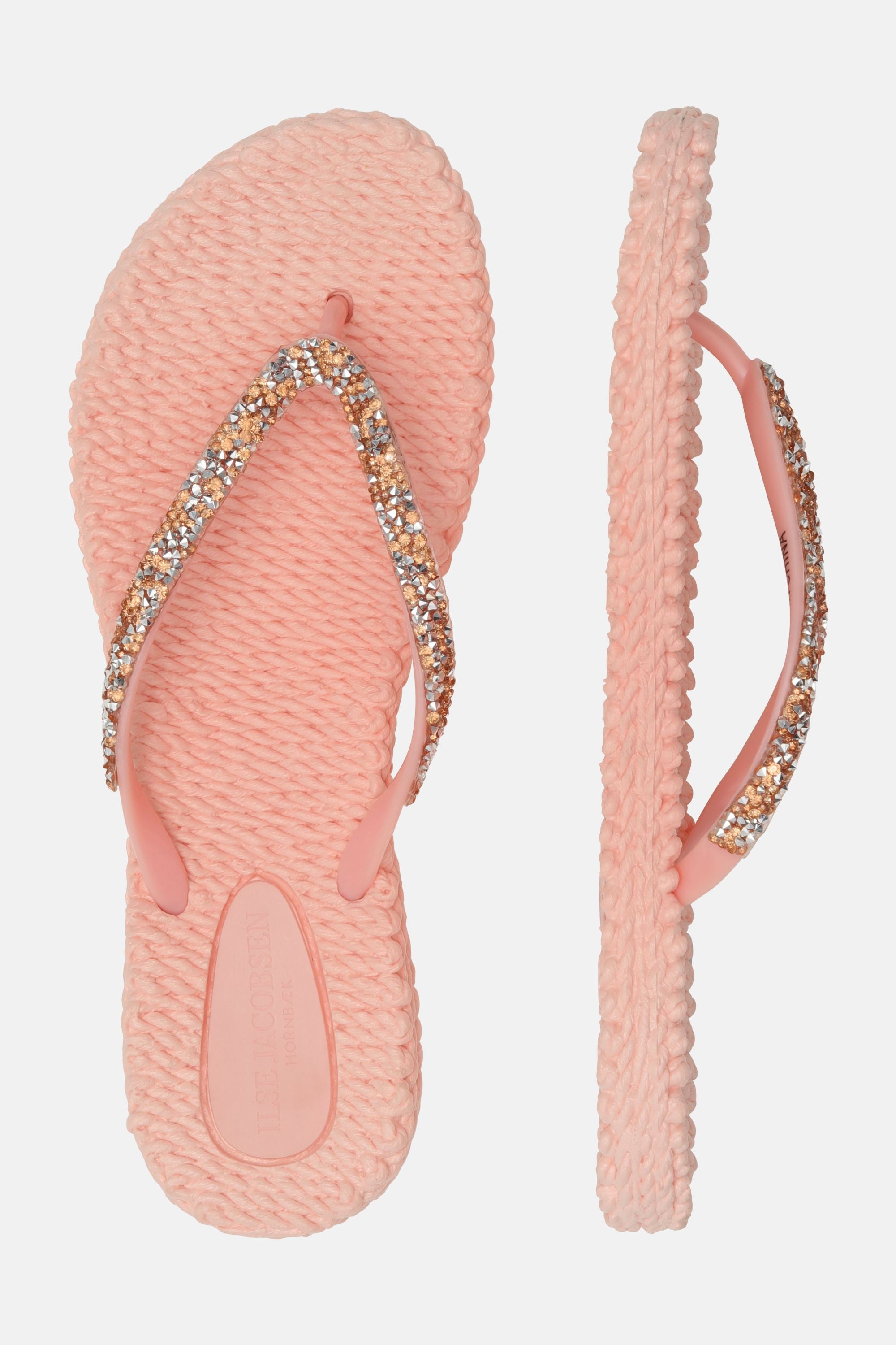 Flip Flops With Rhinestones - Soft Coral