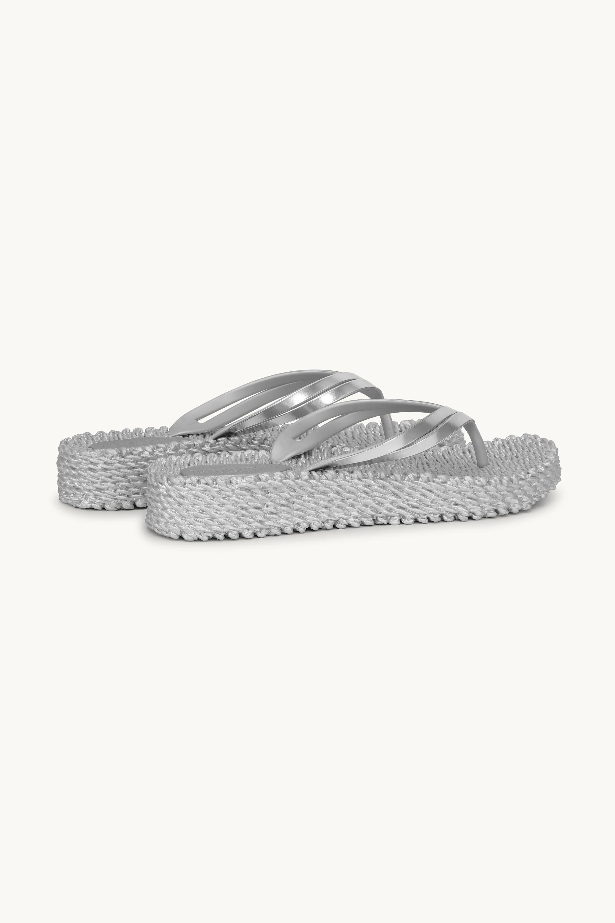 Platform Flip-flops Metallic - Silver