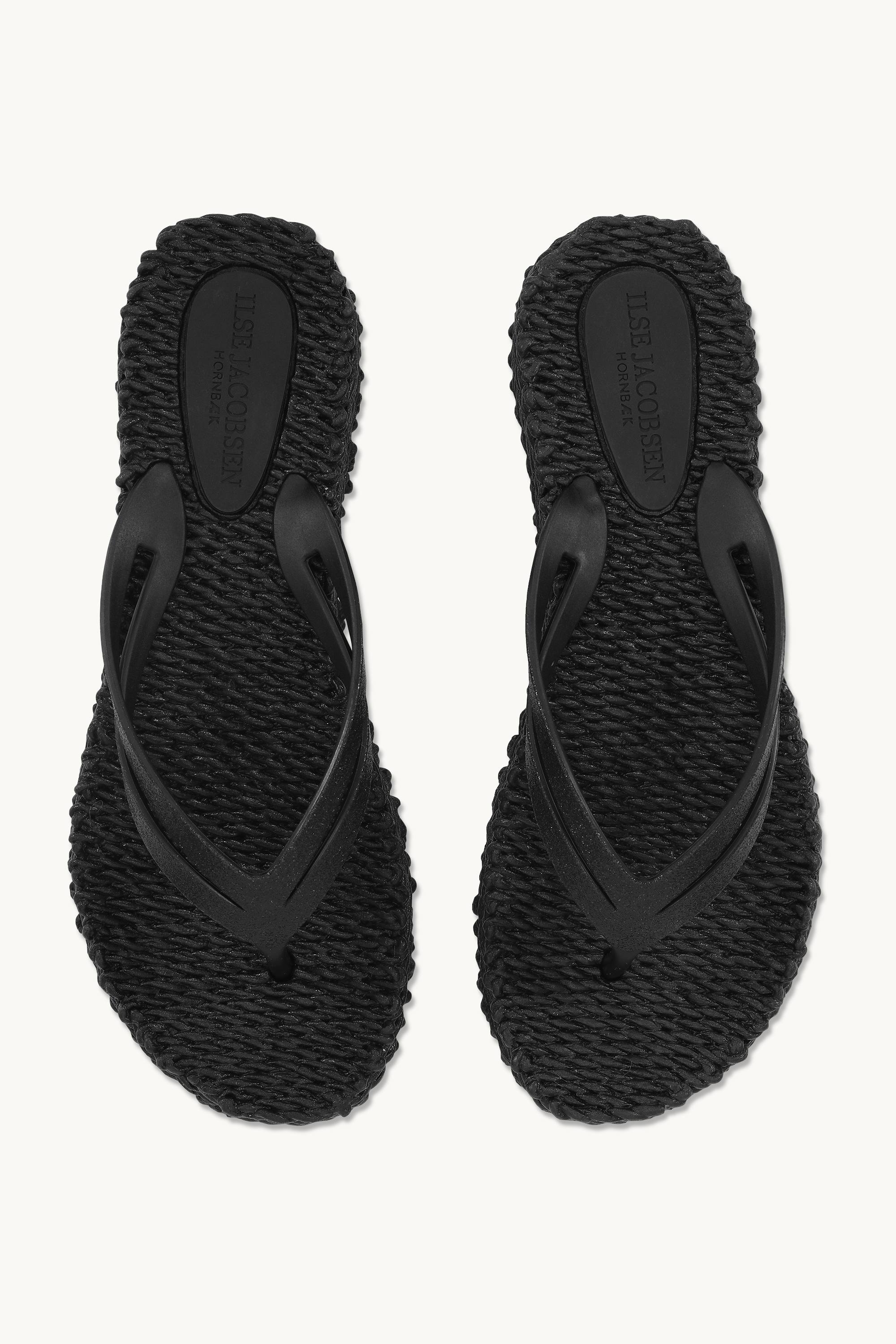 Chanclas con Plataforma Brillantes - Black