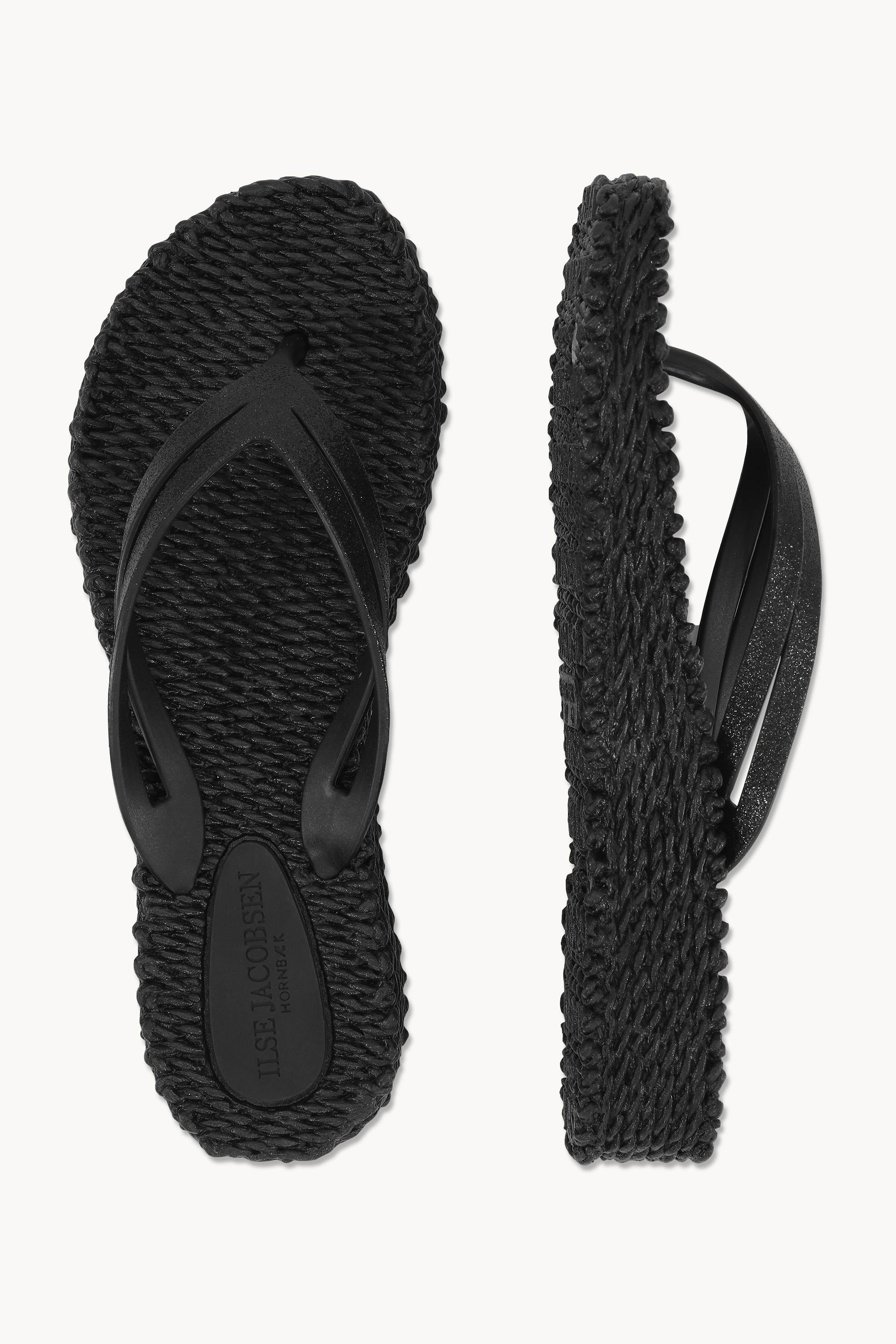Chanclas con Plataforma Brillantes - Black