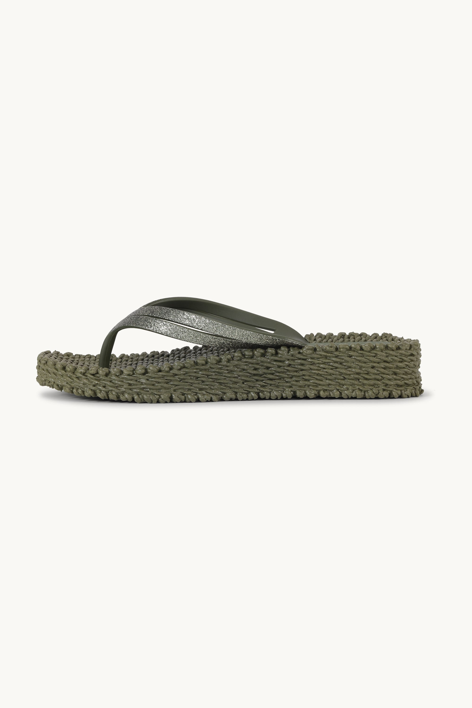 Platform Flip-flops Glitter - Army