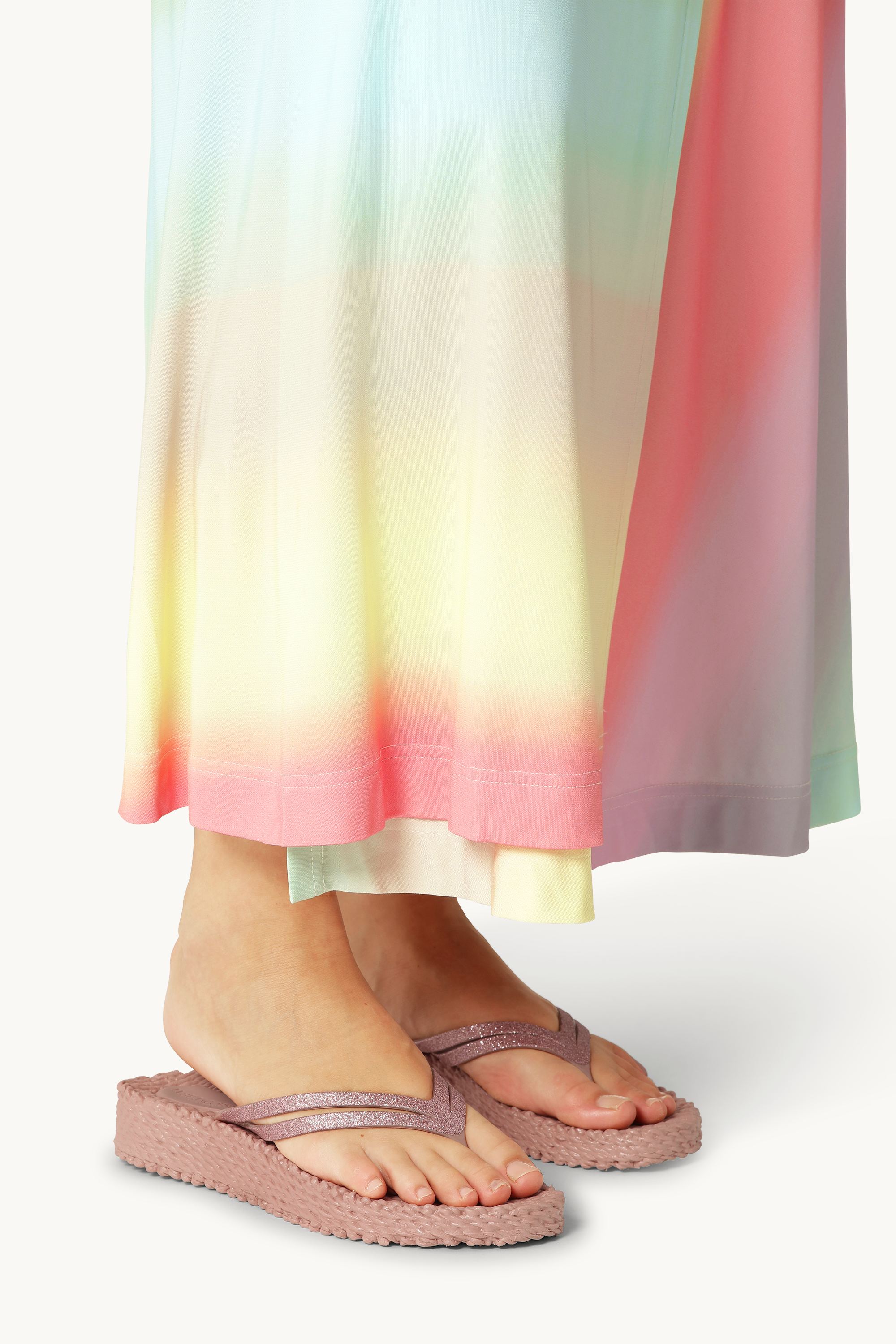 Chanclas con Plataforma Brillantes - Misty Rose