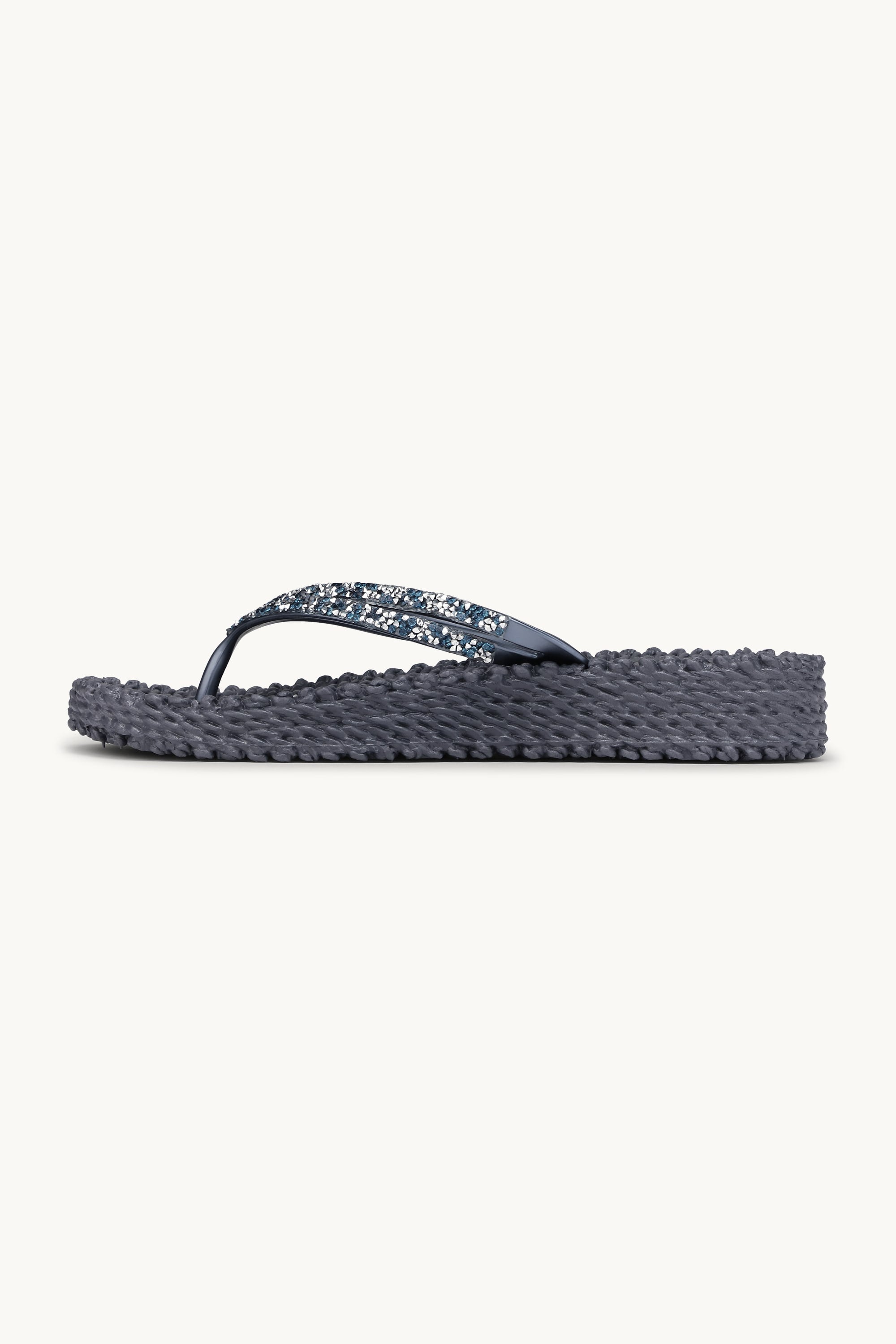 Chanclas con Plataforma Piedras Brillantes - Ombre Blue