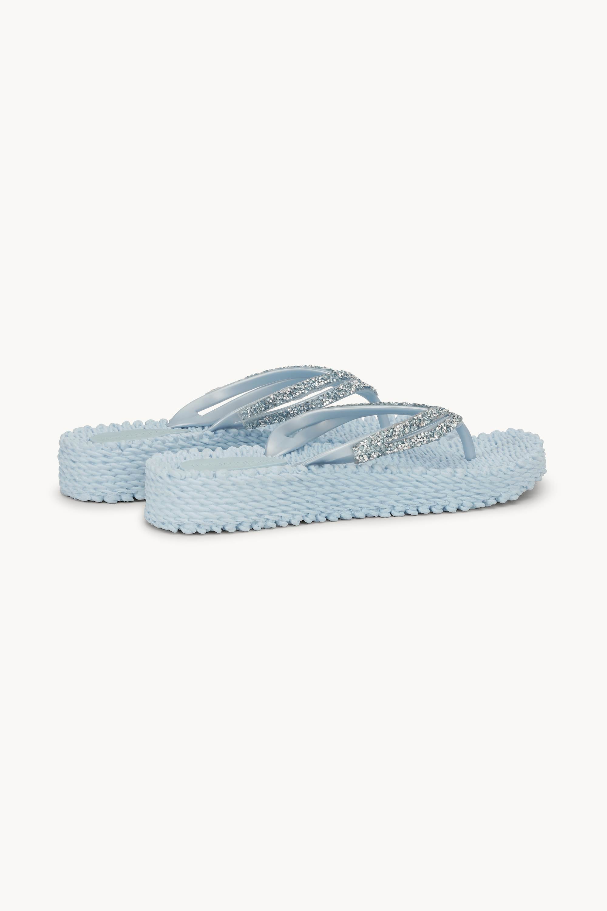 Chanclas con Plataforma Piedras Brillantes - Blue Bell