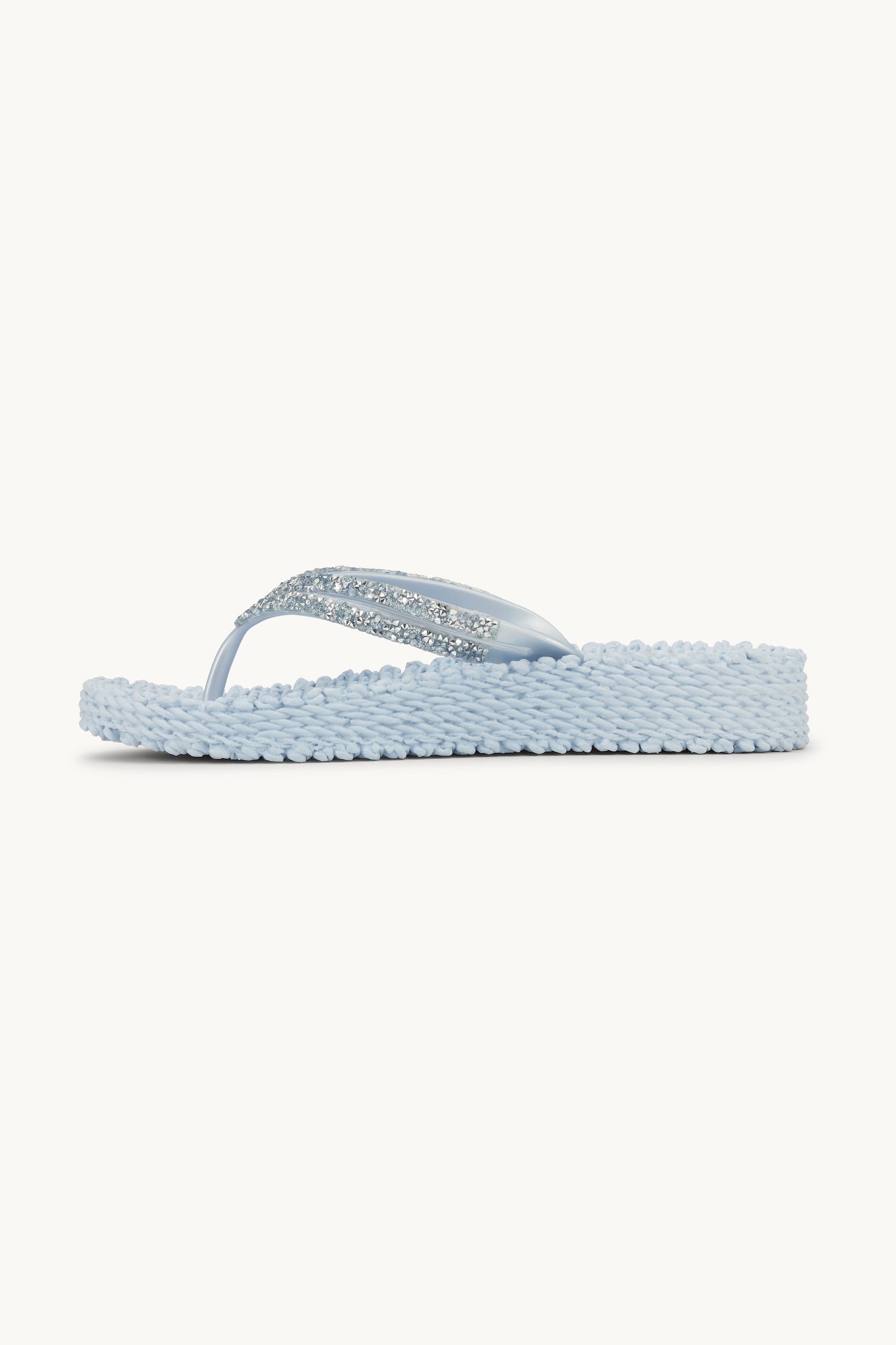 Chanclas con Plataforma Piedras Brillantes - Blue Bell