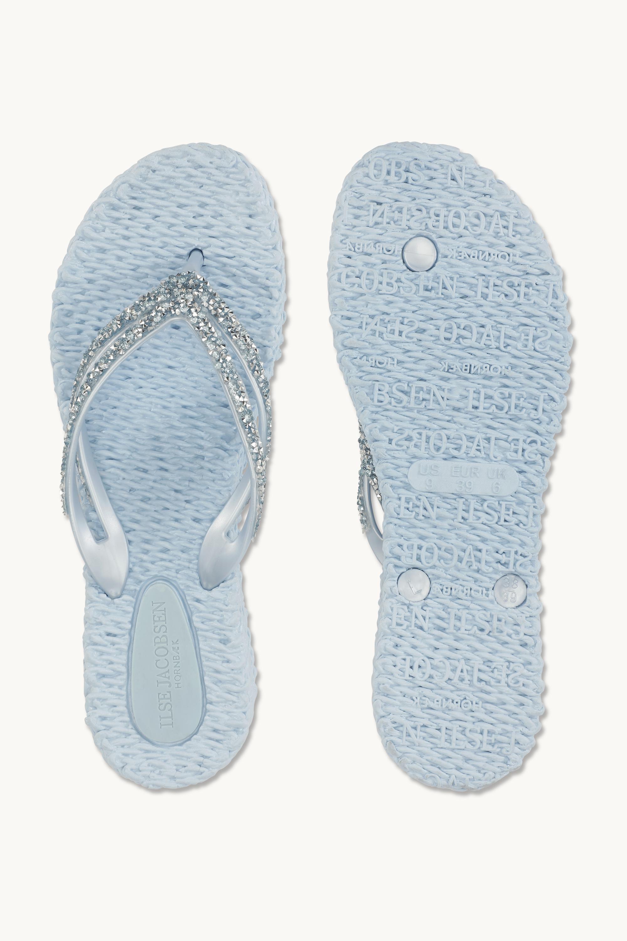 Chanclas con Plataforma Piedras Brillantes - Blue Bell