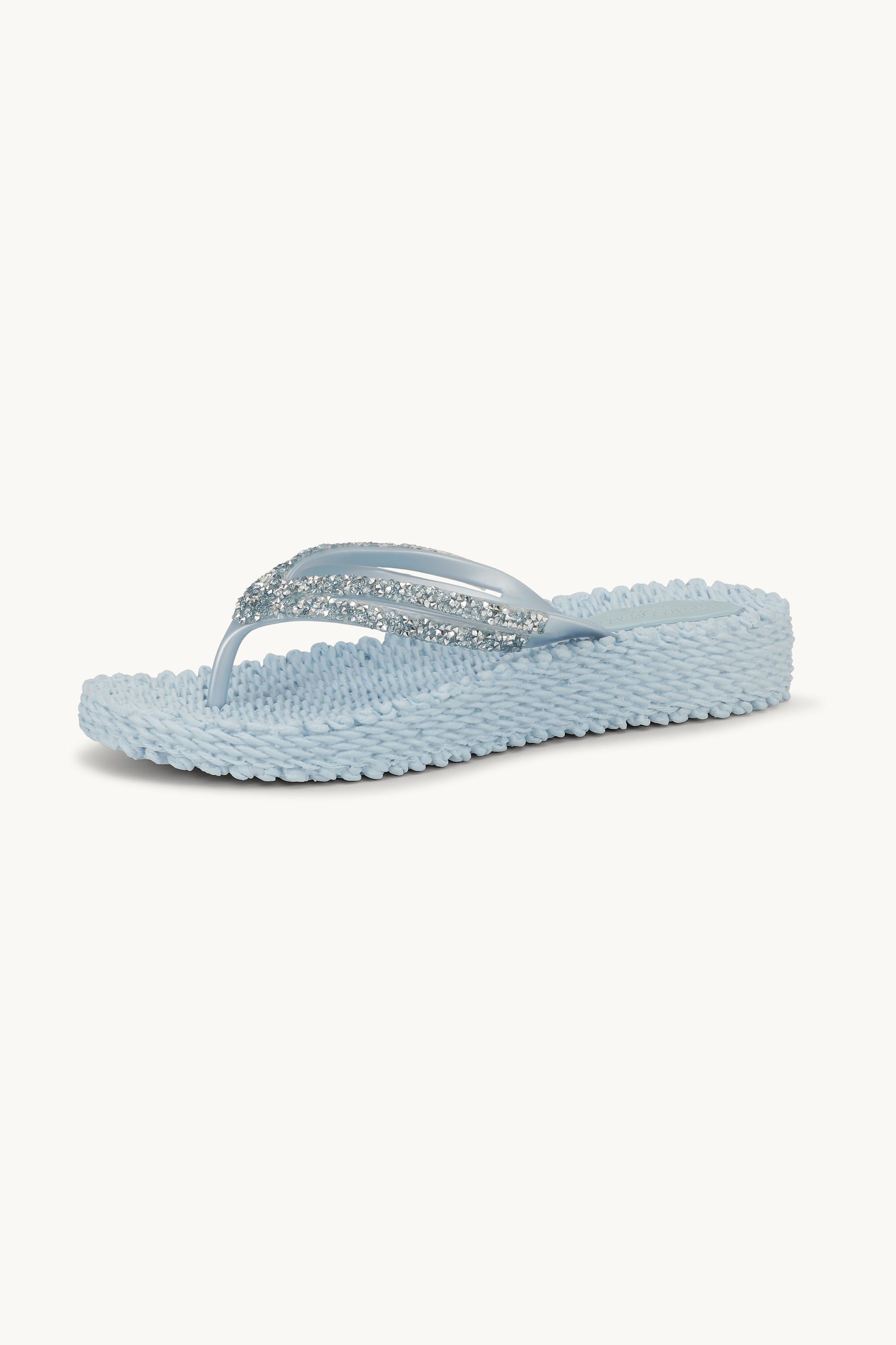 Chanclas con Plataforma Piedras Brillantes - Blue Bell
