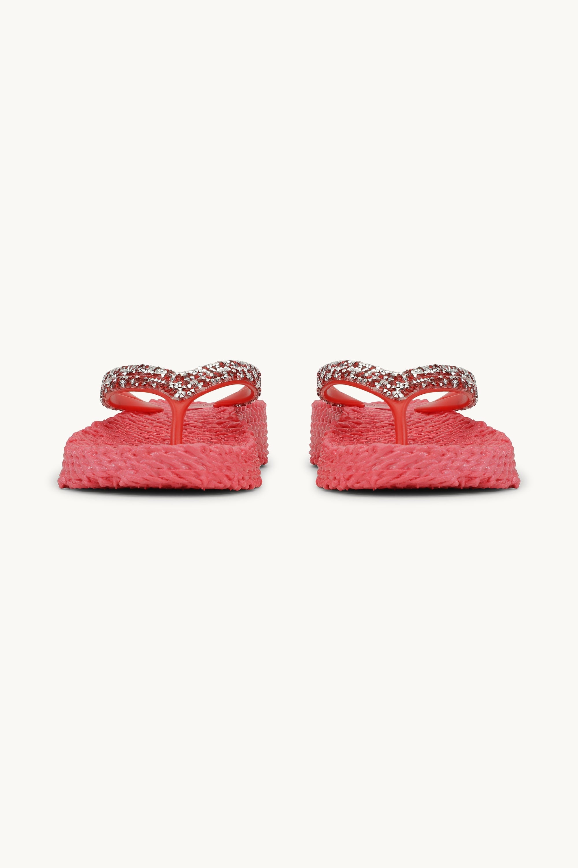 Platform Flip-flops Glitter Stones - Raspberry