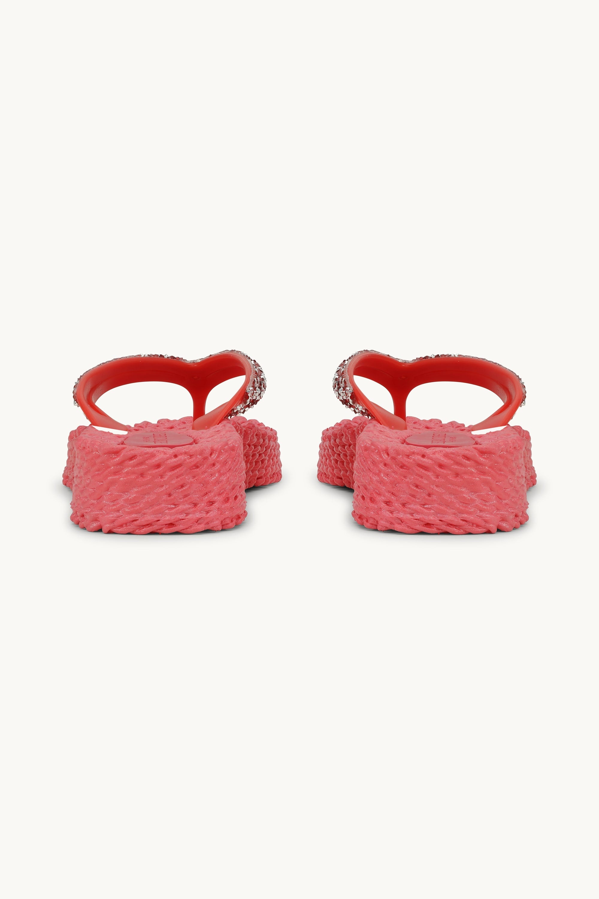 Platform Flip-flops Glitter Stones - Raspberry