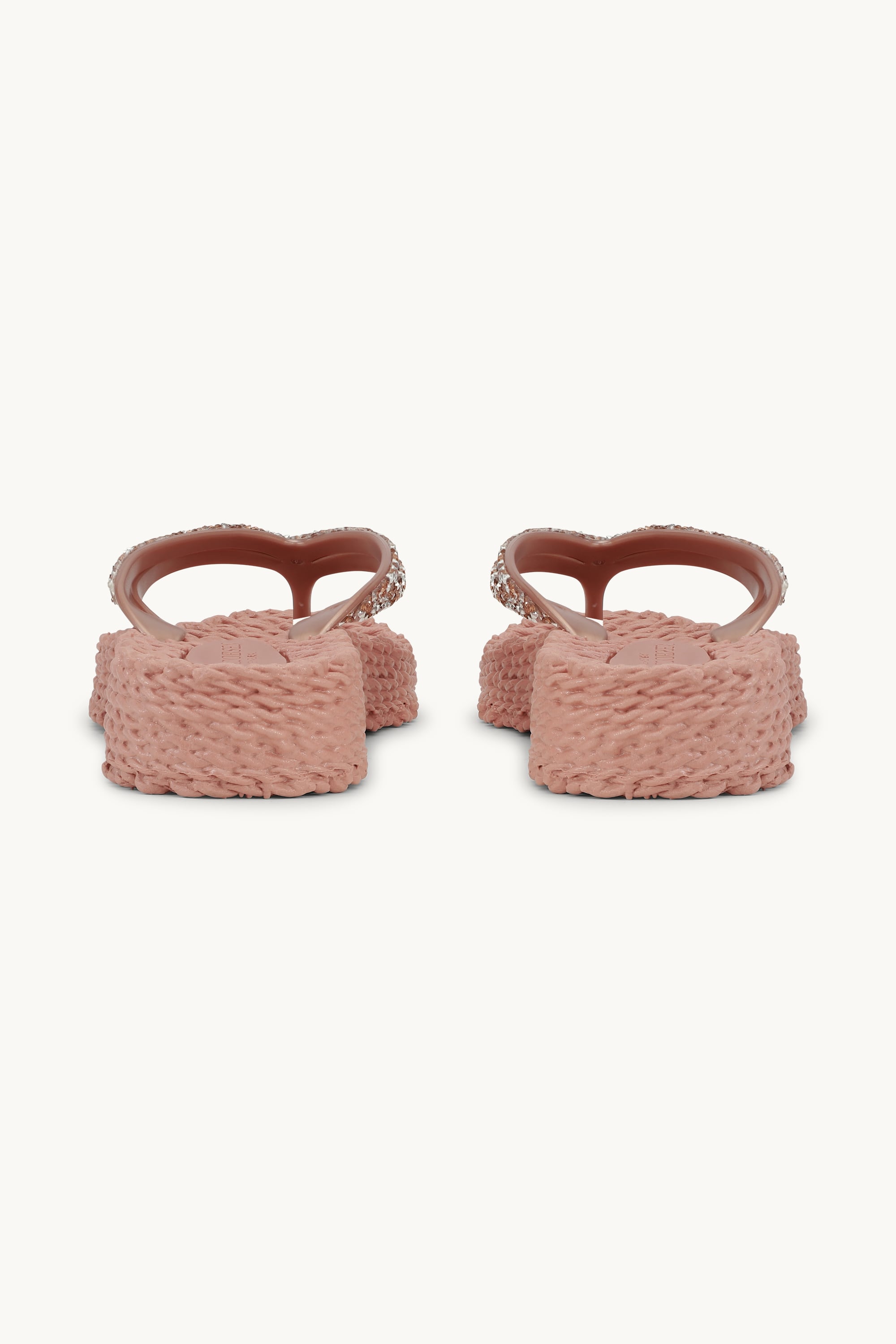 Chanclas con Plataforma Piedras Brillantes - Misty Rose