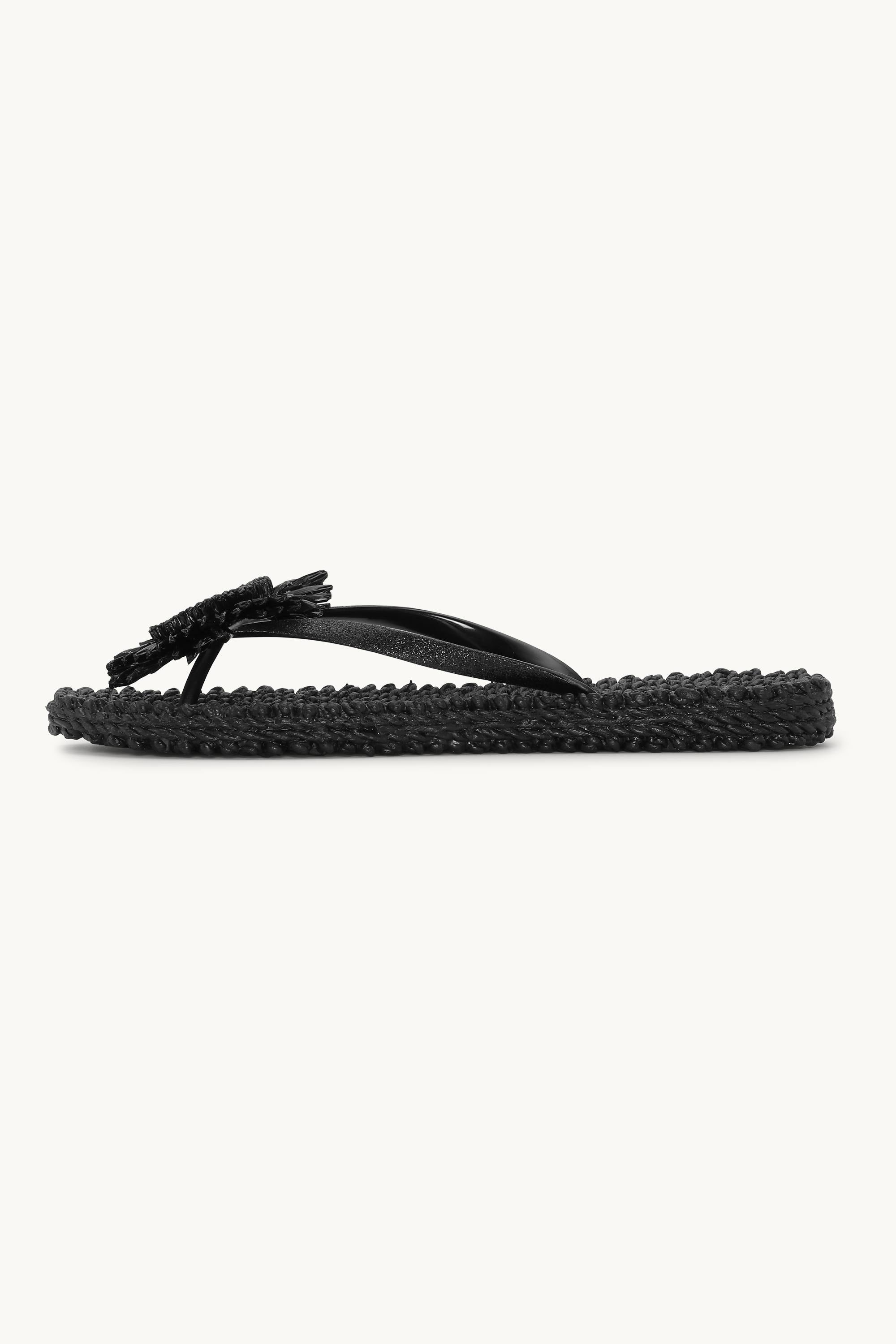 Chanclas Flor - Black
