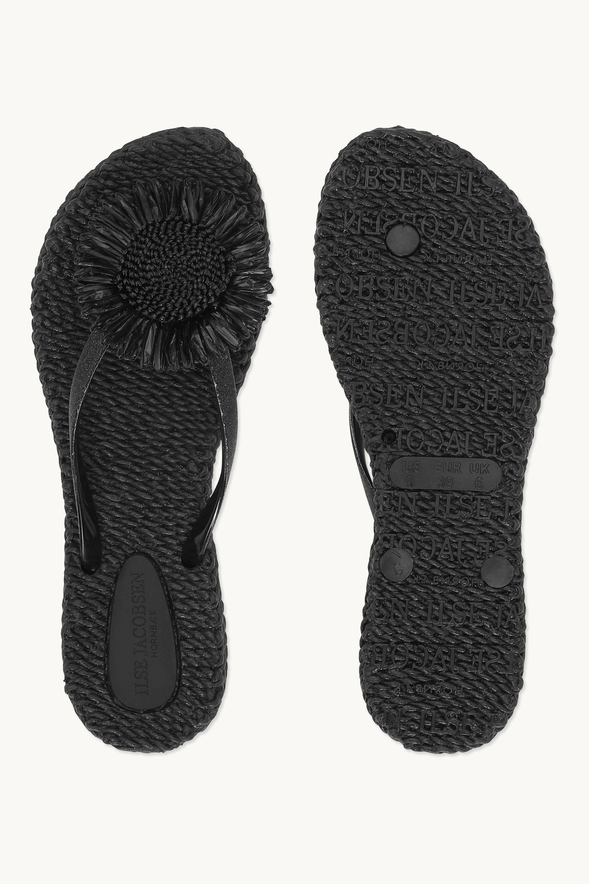 Chanclas Flor - Black