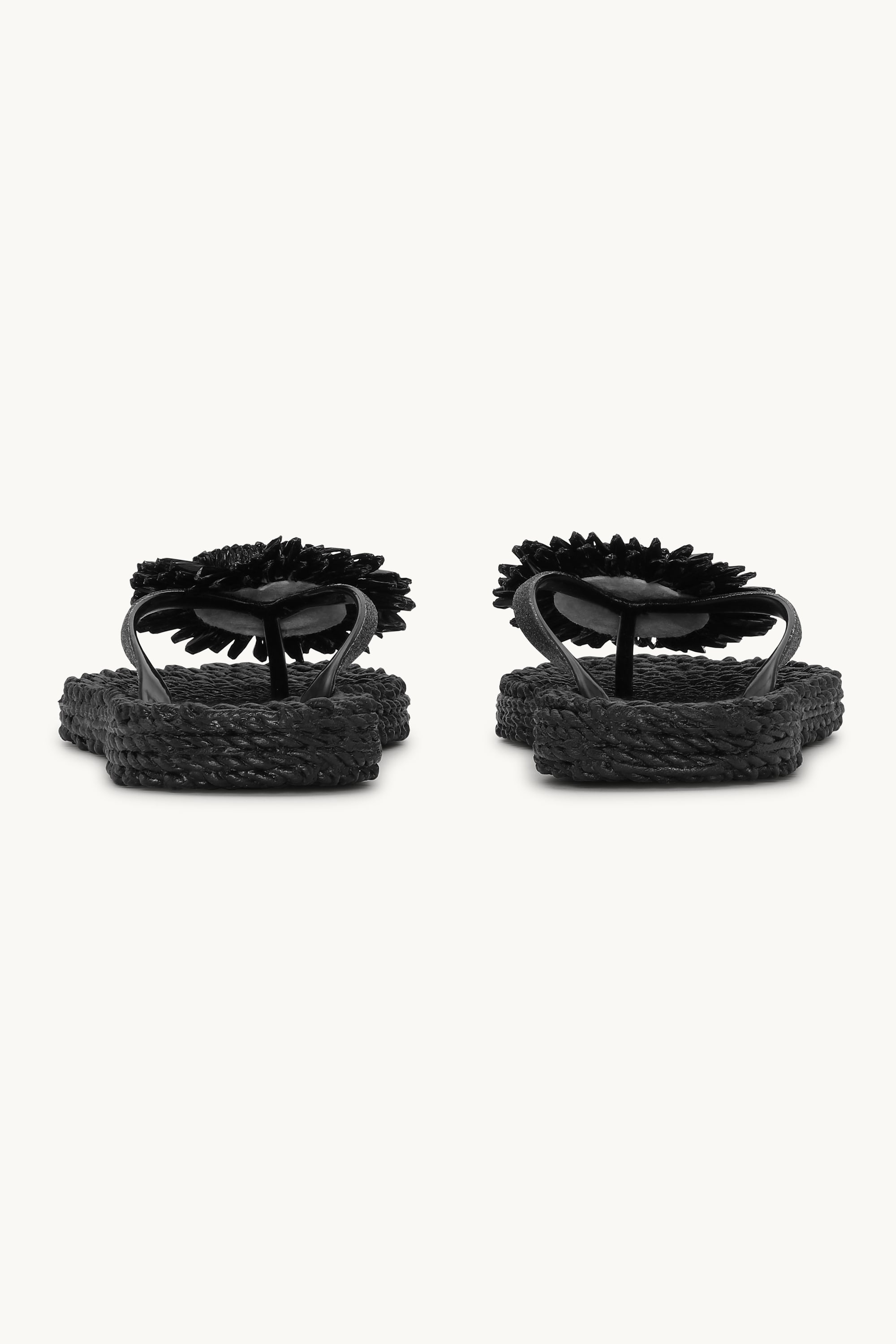 Chanclas Flor - Black