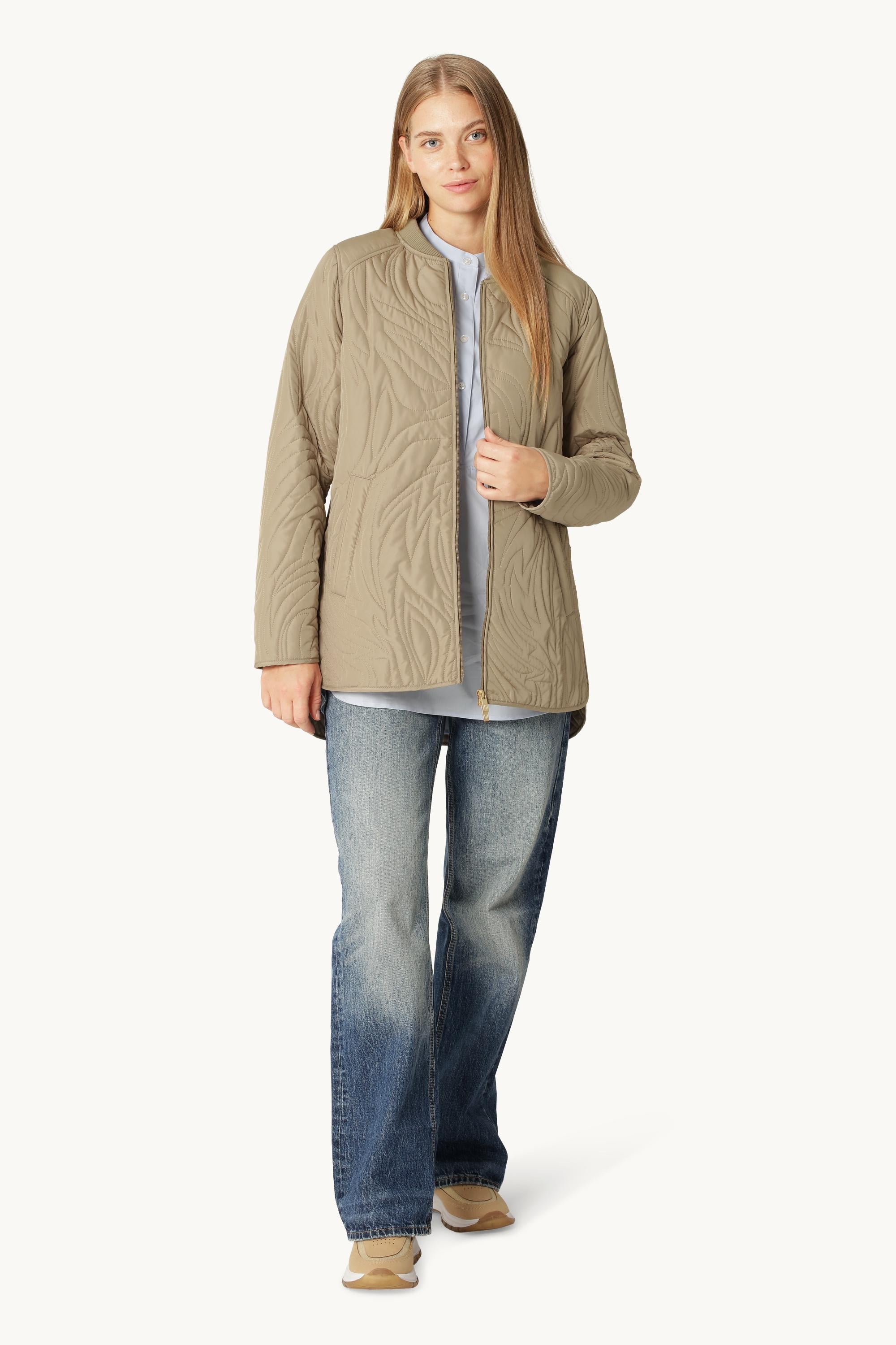 Chaqueta Acolchada Corta - Greige