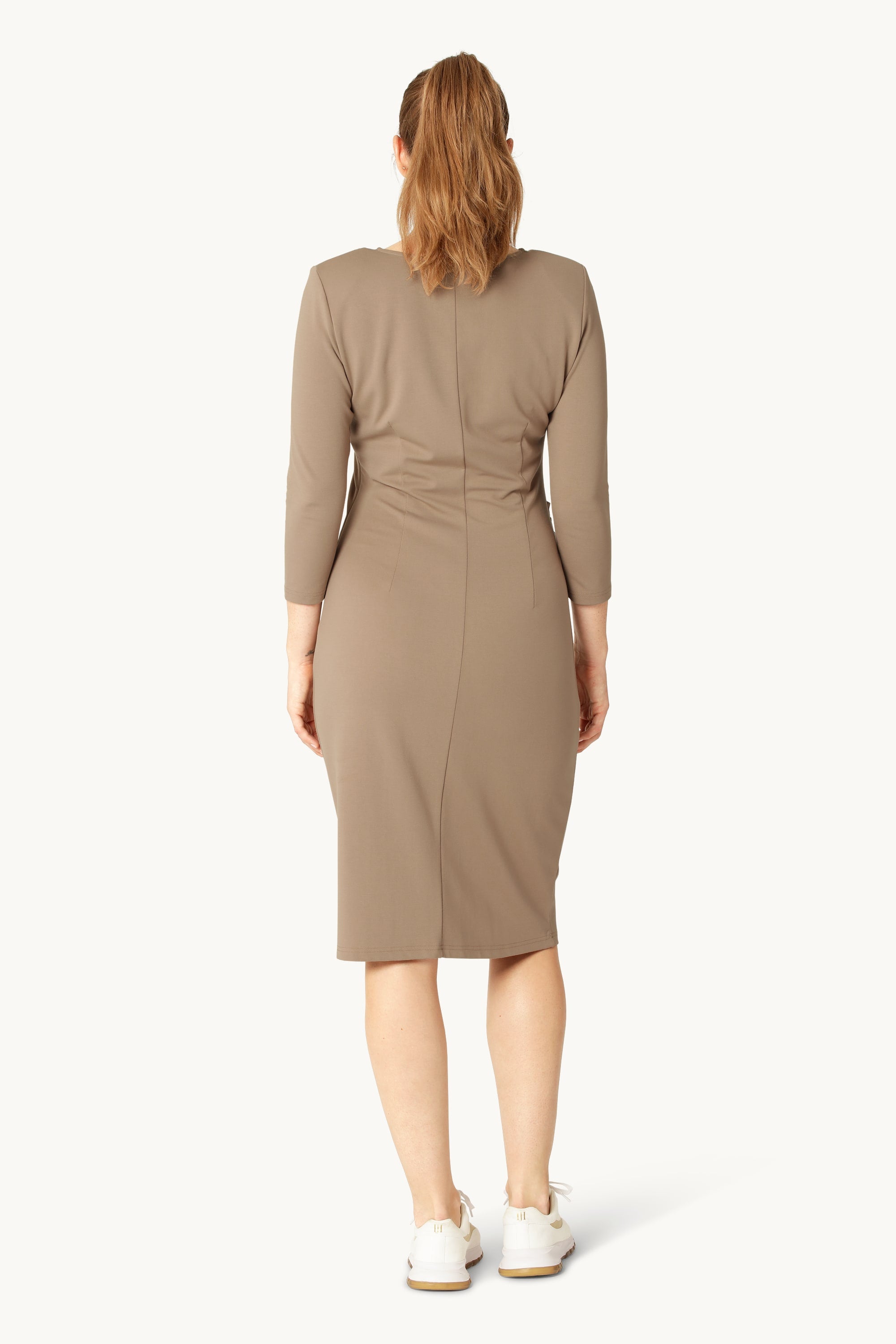 Dress With Pleats - Greige