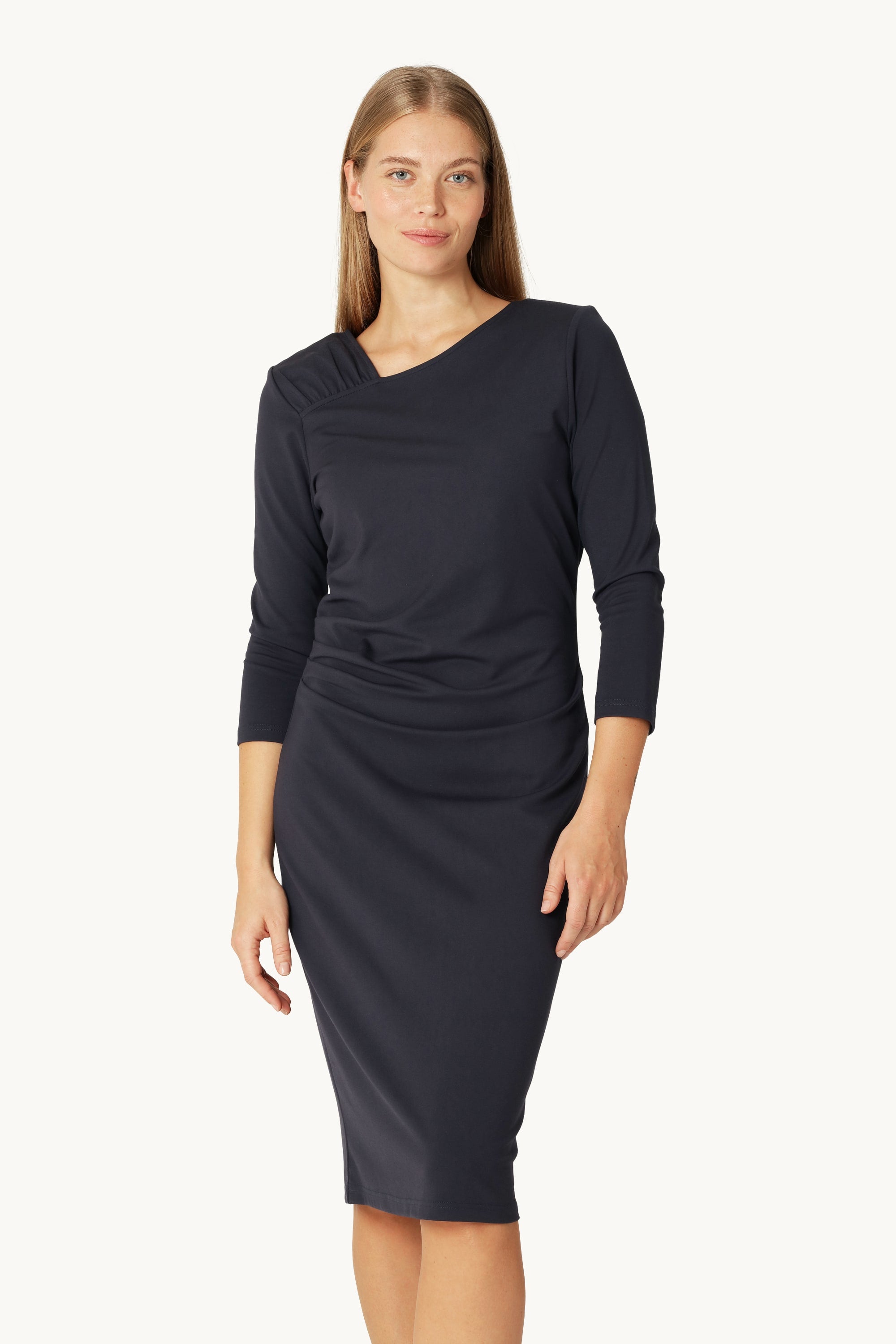Vestido con Pliegues - Dark Indigo