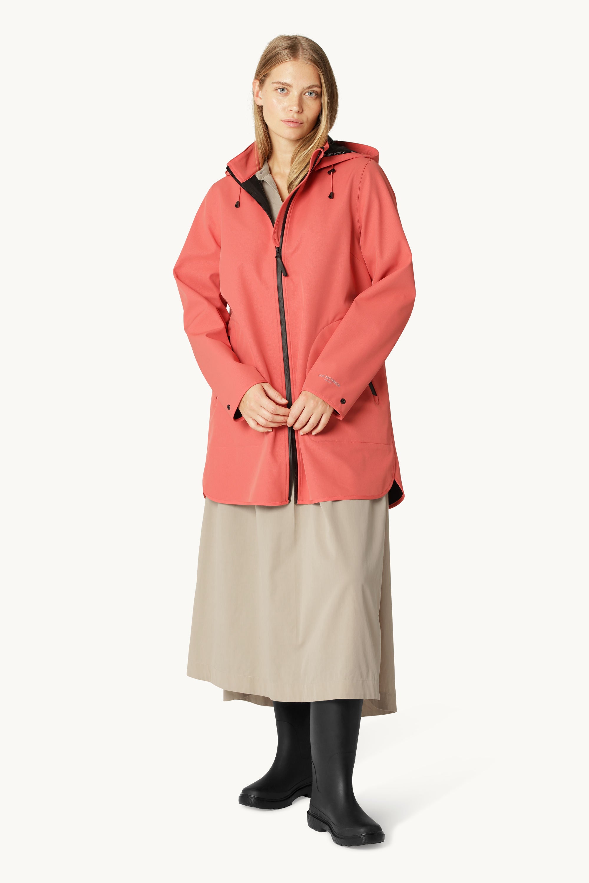 Softshell Raincoat A-line - Spiced Coral