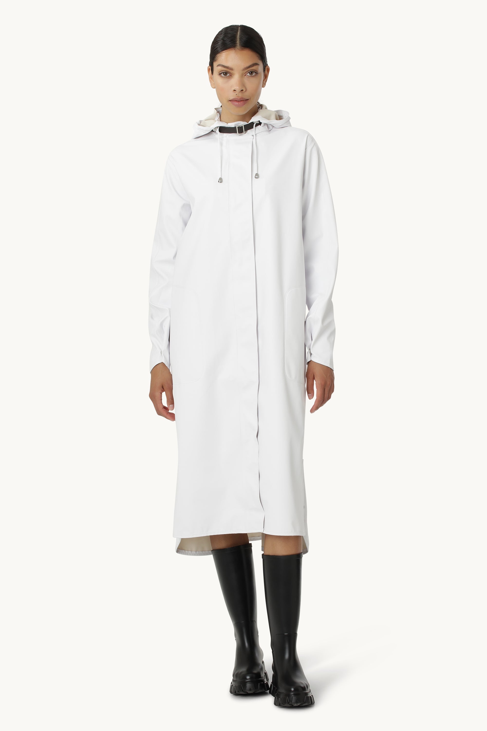 Long Light Raincoat - White