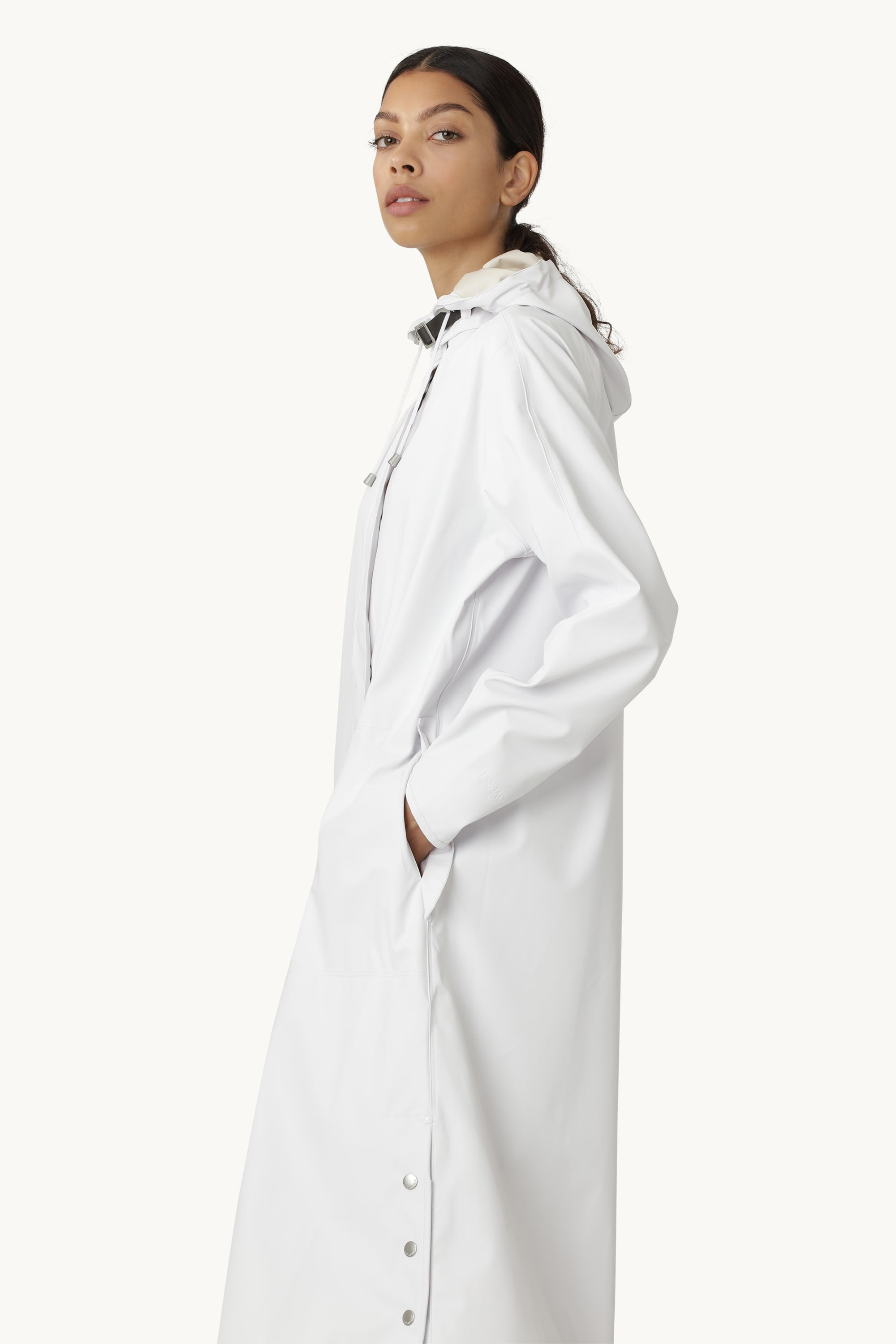 Long Light Raincoat - White