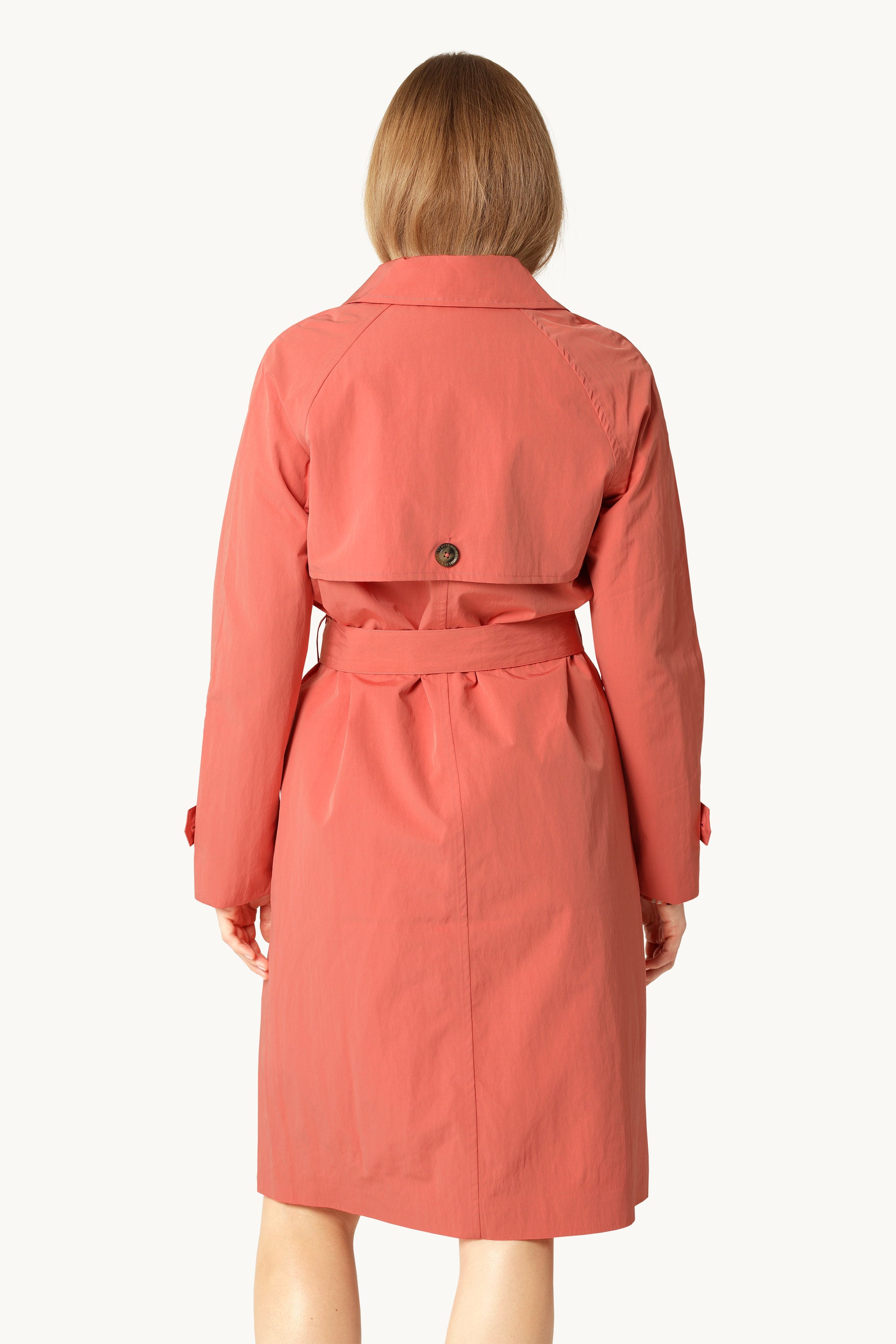 Technical Trench Raincoat - Spiced Coral