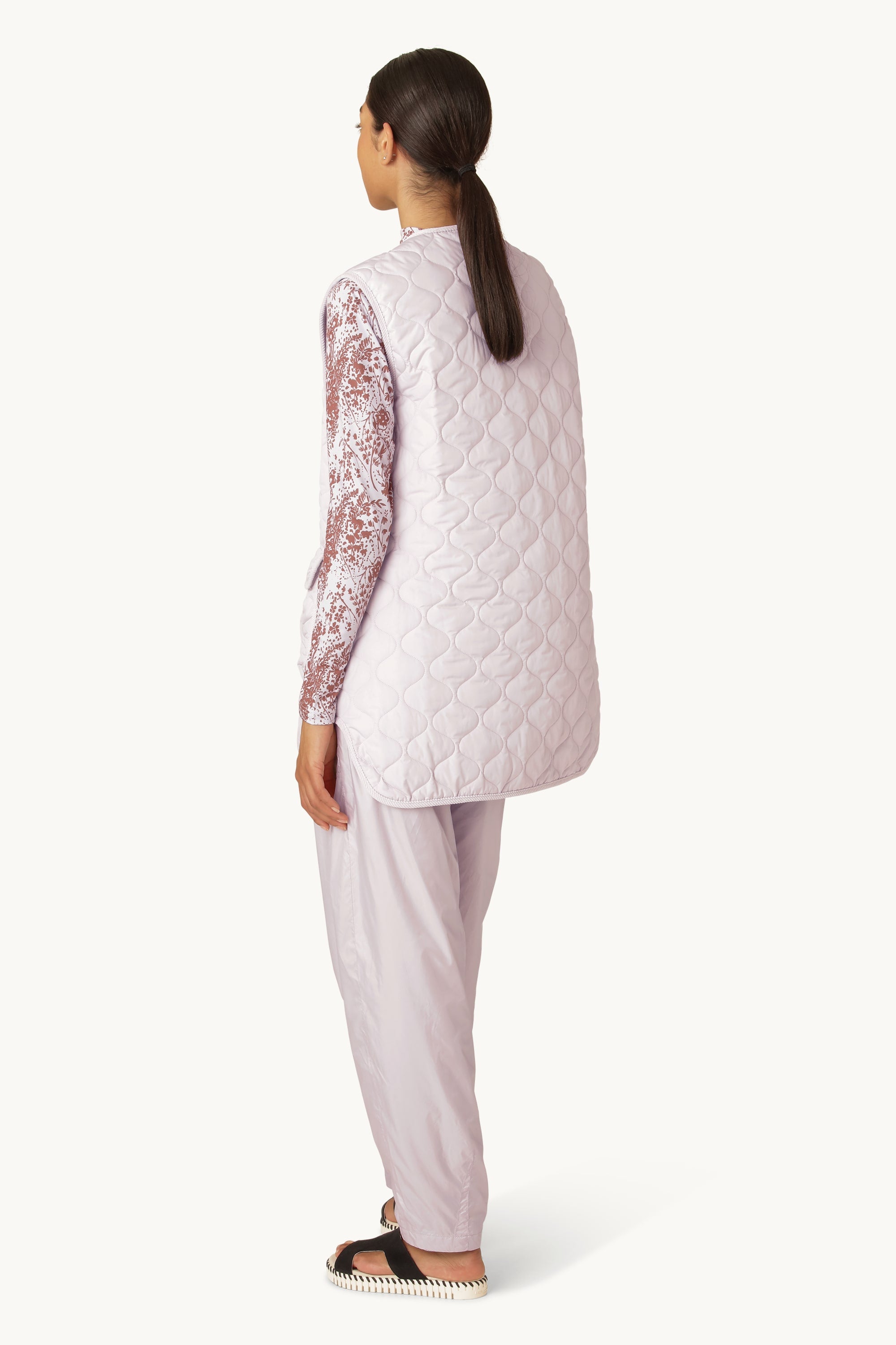 Chaleco largo Quilt - Hormigón