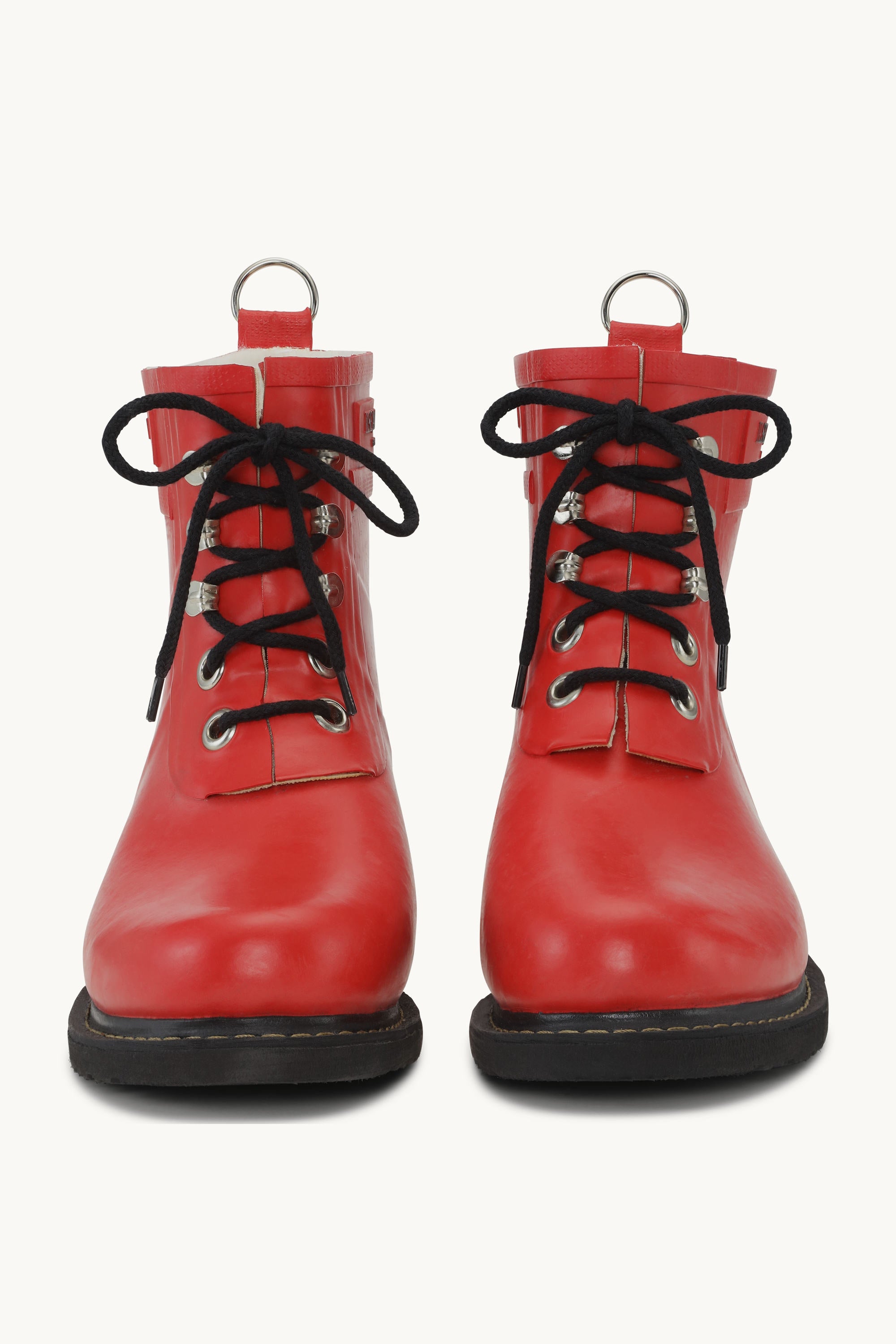 Short Rubber Boots - Deep Red