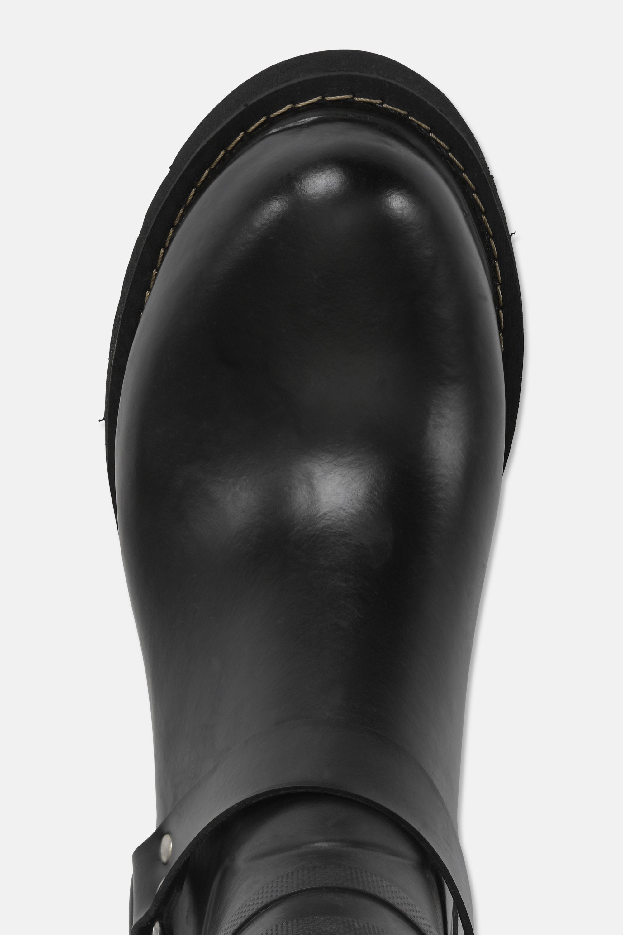 Short Biker Rubber Boots - Black Black