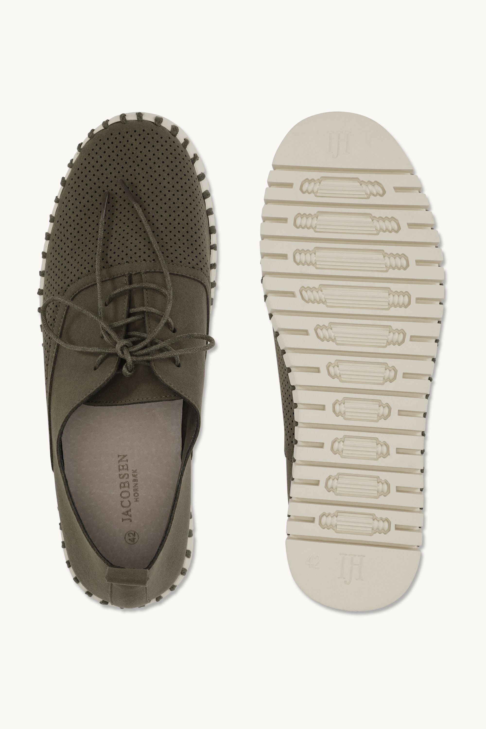Zapatos de Hombre con Cordones - Deep Olive Pearled Ivory