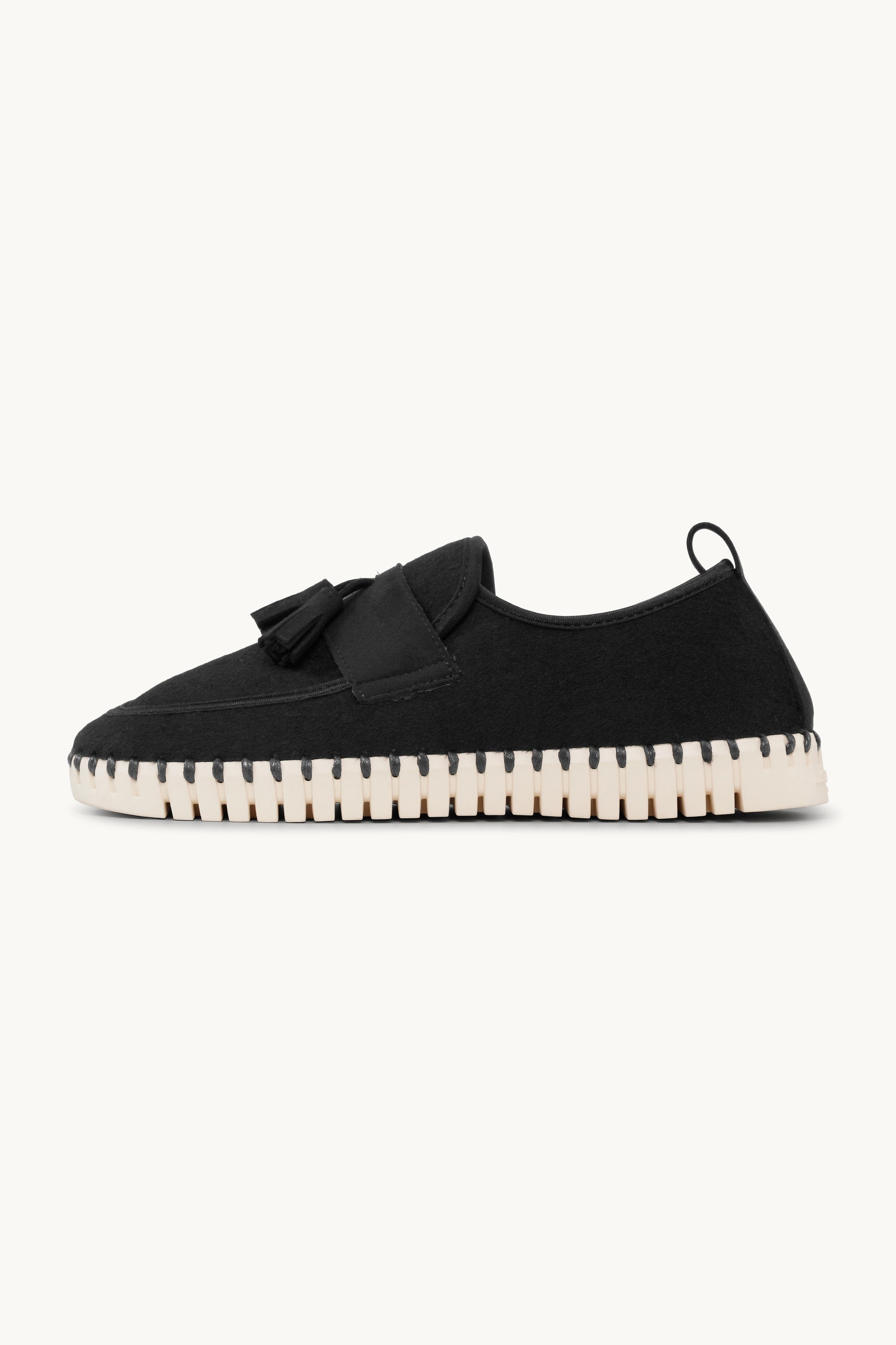 Tulip Wool Loafer - Black Pearled Ivory
