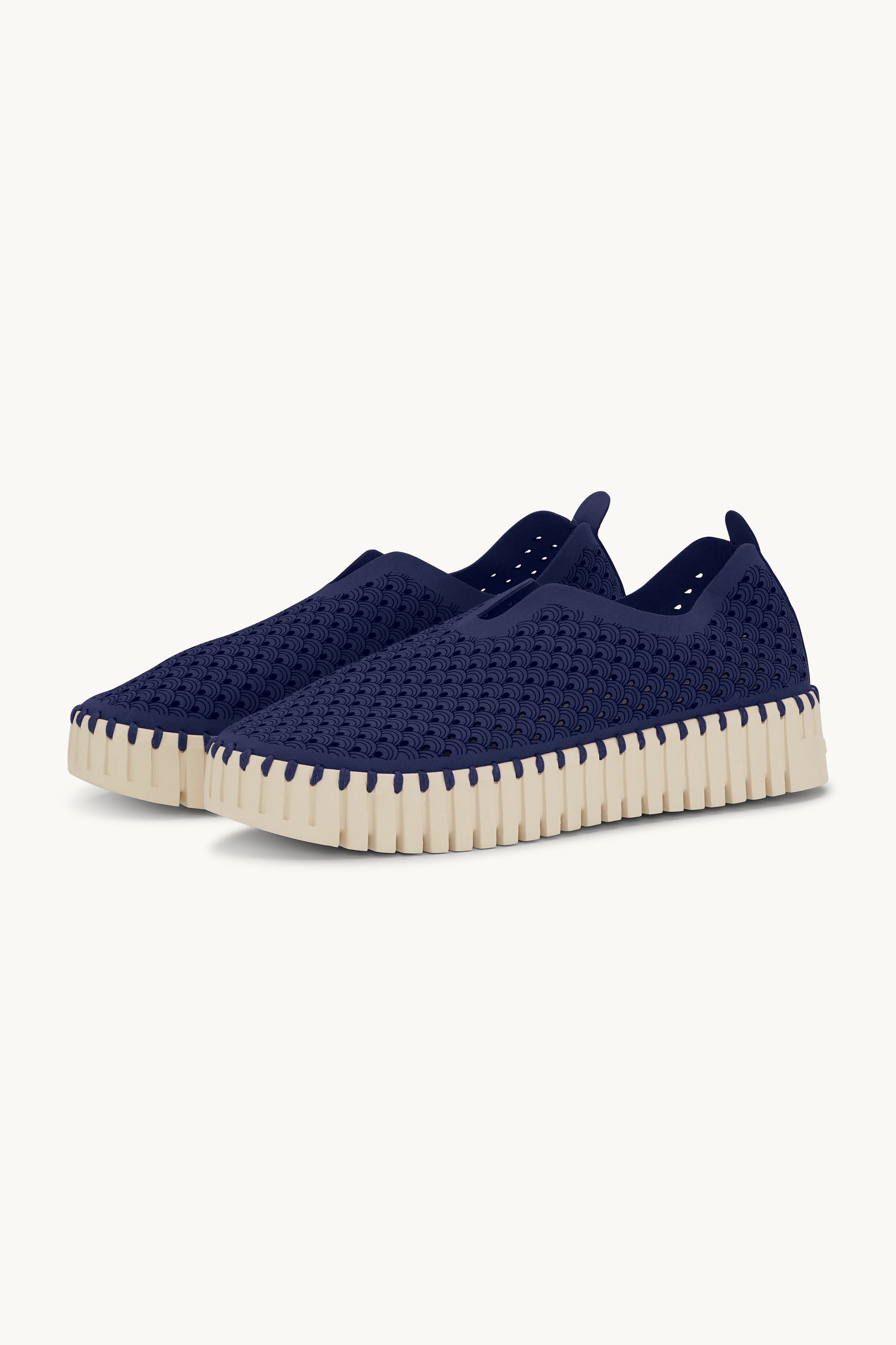 Platform Tulip Flats - Dark Indigo