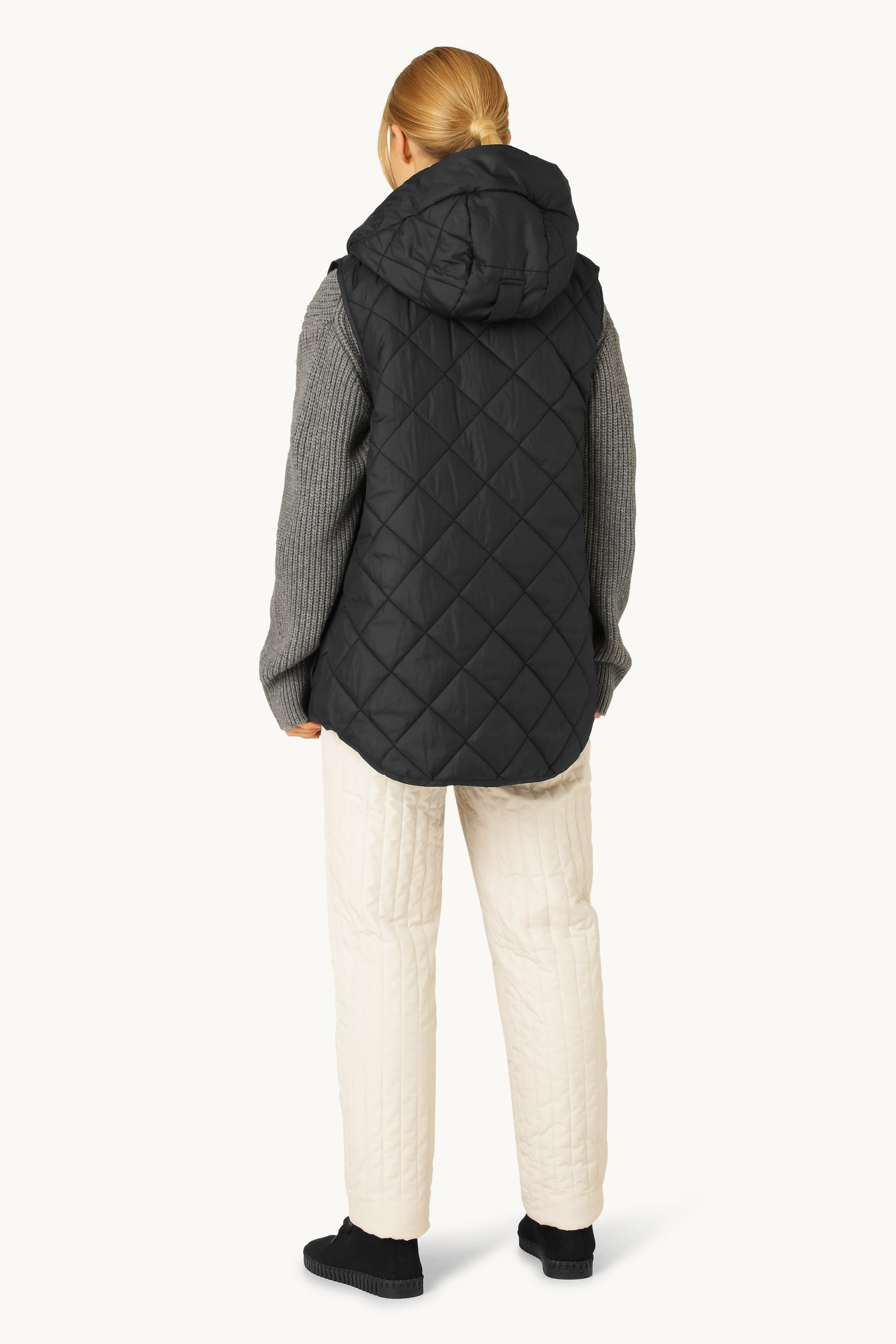 Padded Short Vest - Black