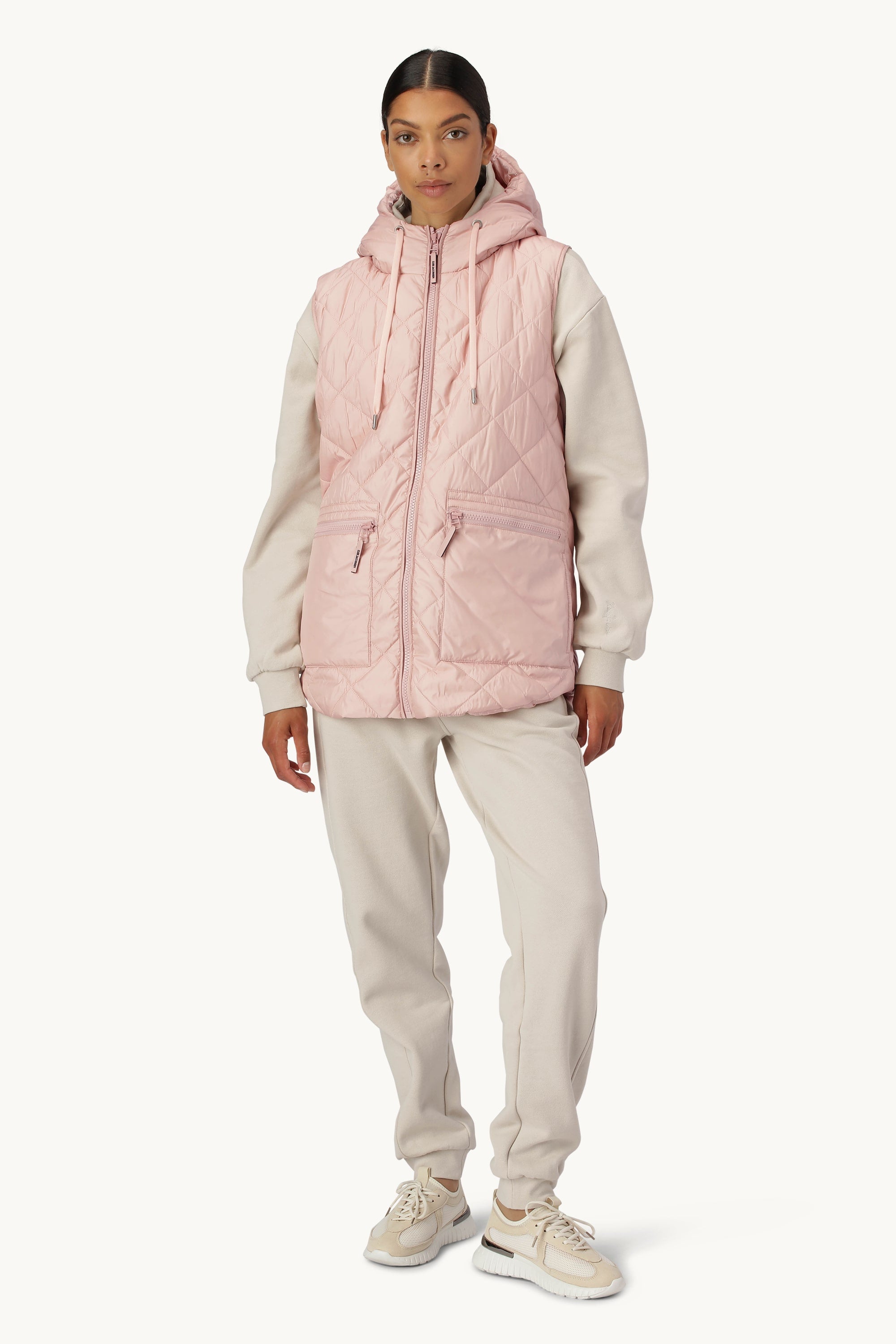 Padded Short Vest - Pale Pink