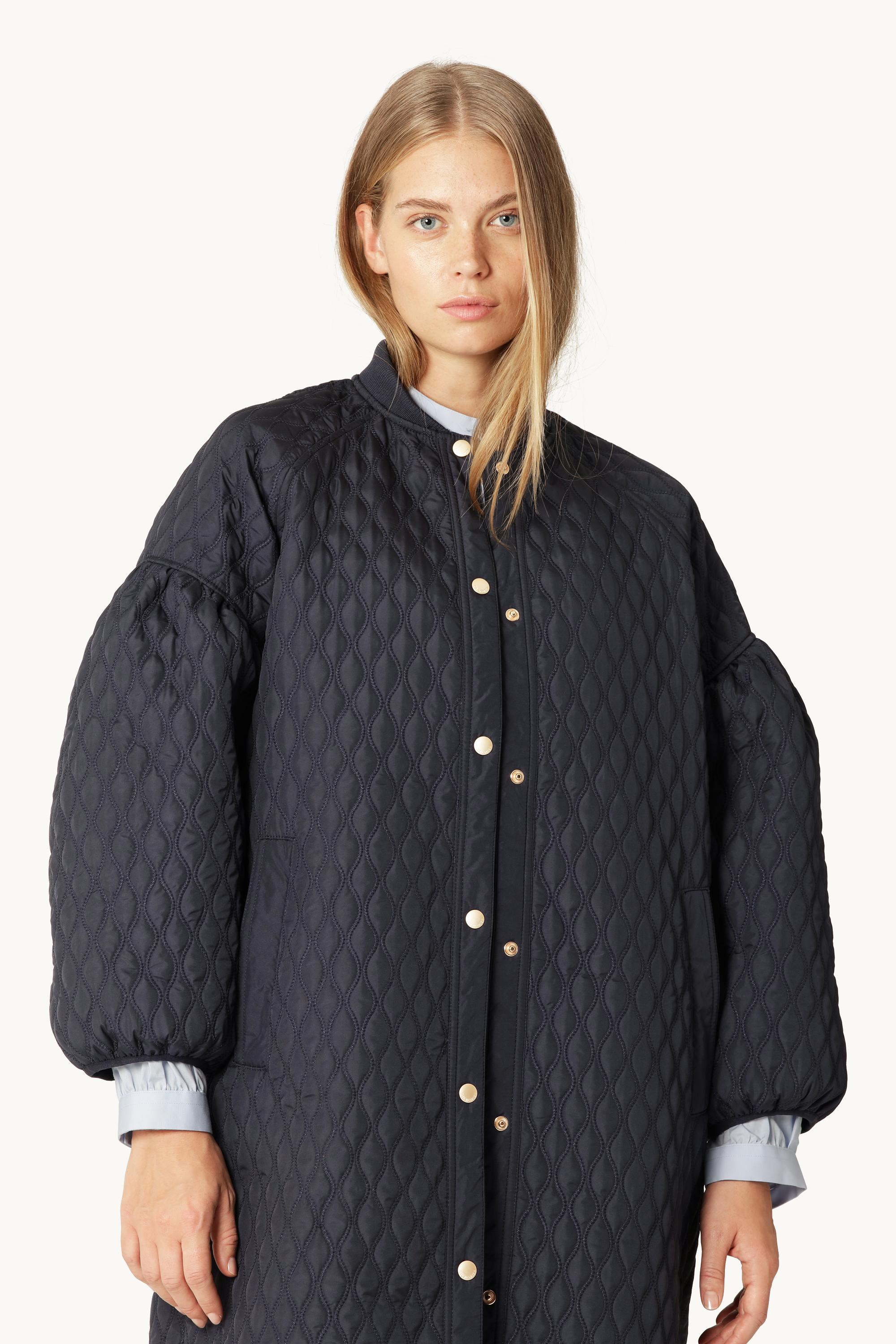 Long Quilt Jacket - Dark Indigo