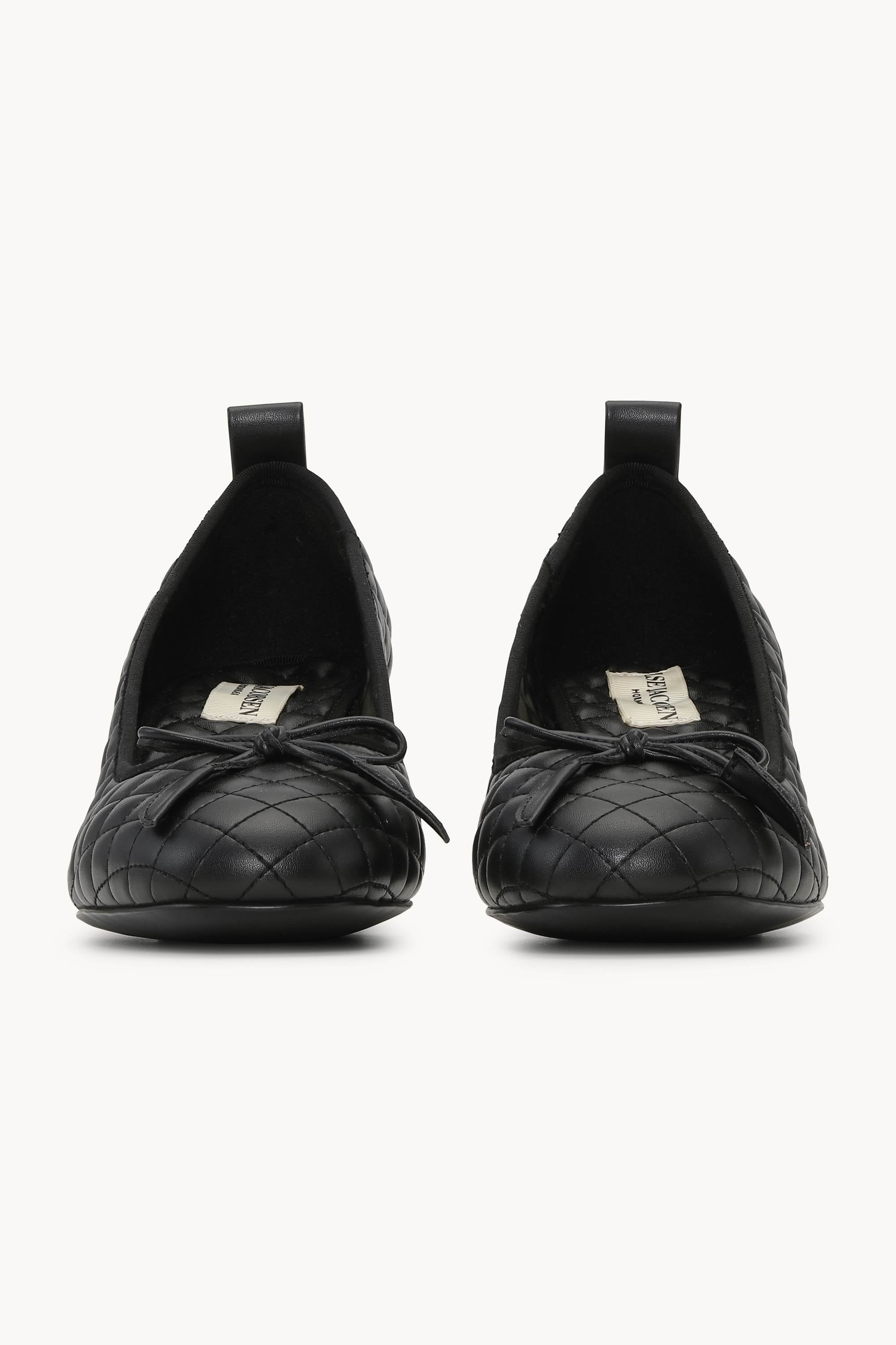 Quilted Ballerina with Heel - Black Black